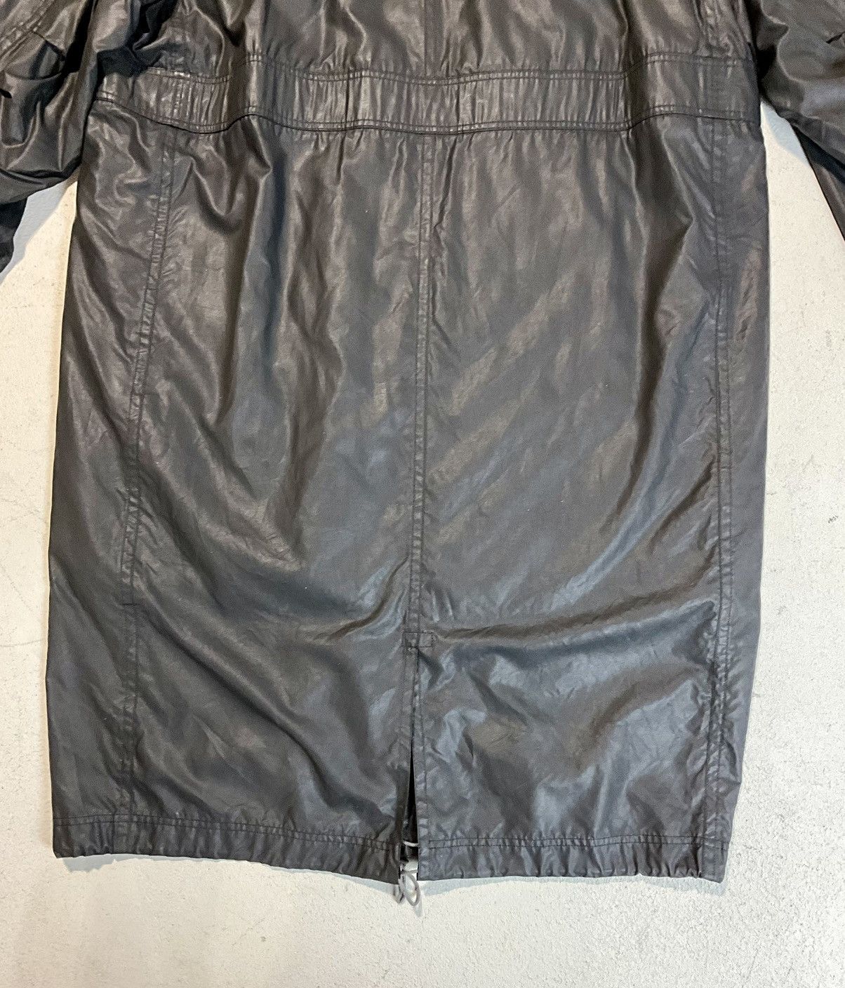 Haider Ackermann LAST DROP Waxed Black Cupro Blend Grey Belt Oversized Parka Size US M / EU 48-50 / 2 - 13 Thumbnail