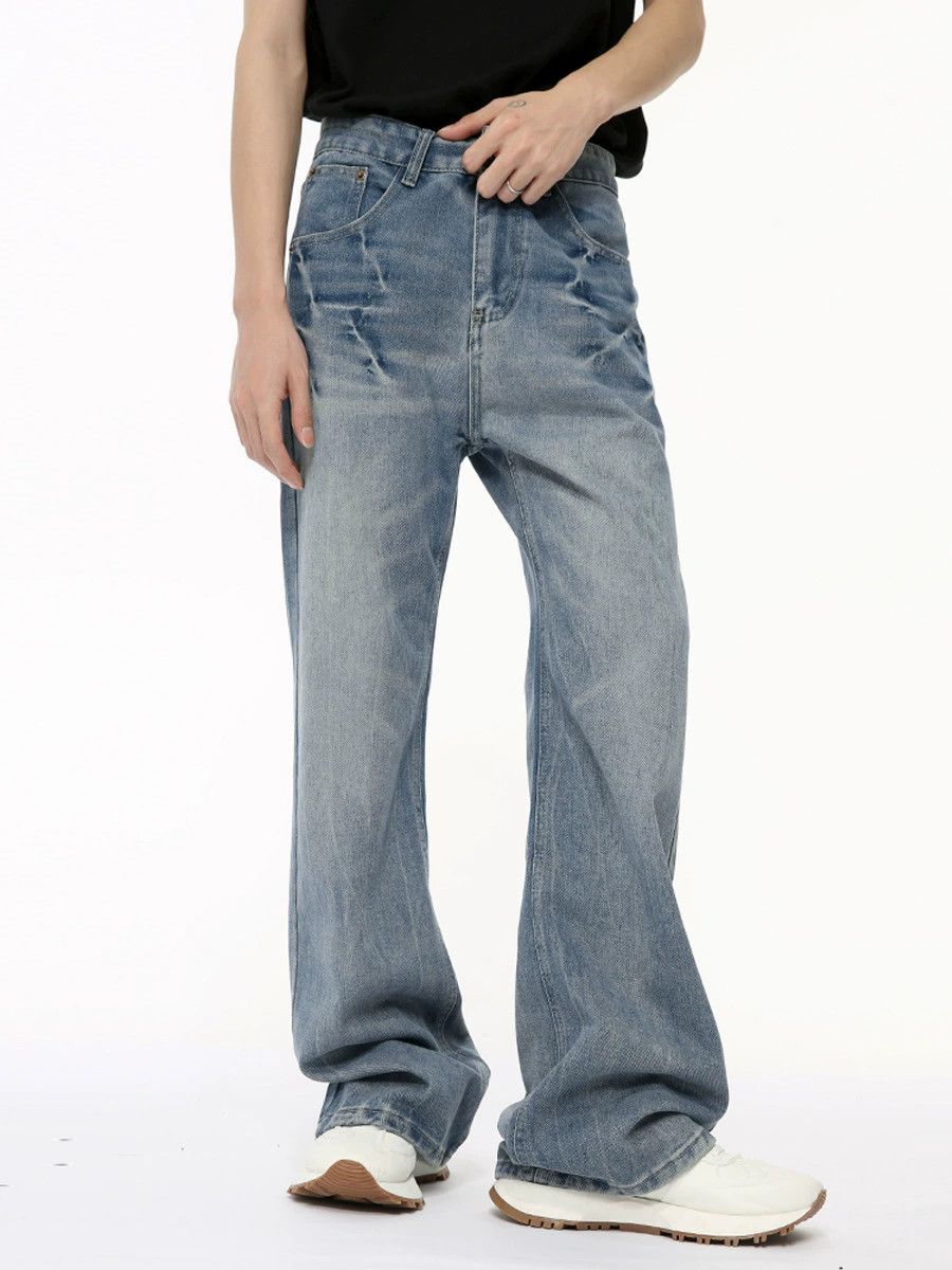 Jean Washed light blue lightning pattern high street jeans y2k Size US 32 / EU 48 - 1 Thumbnail