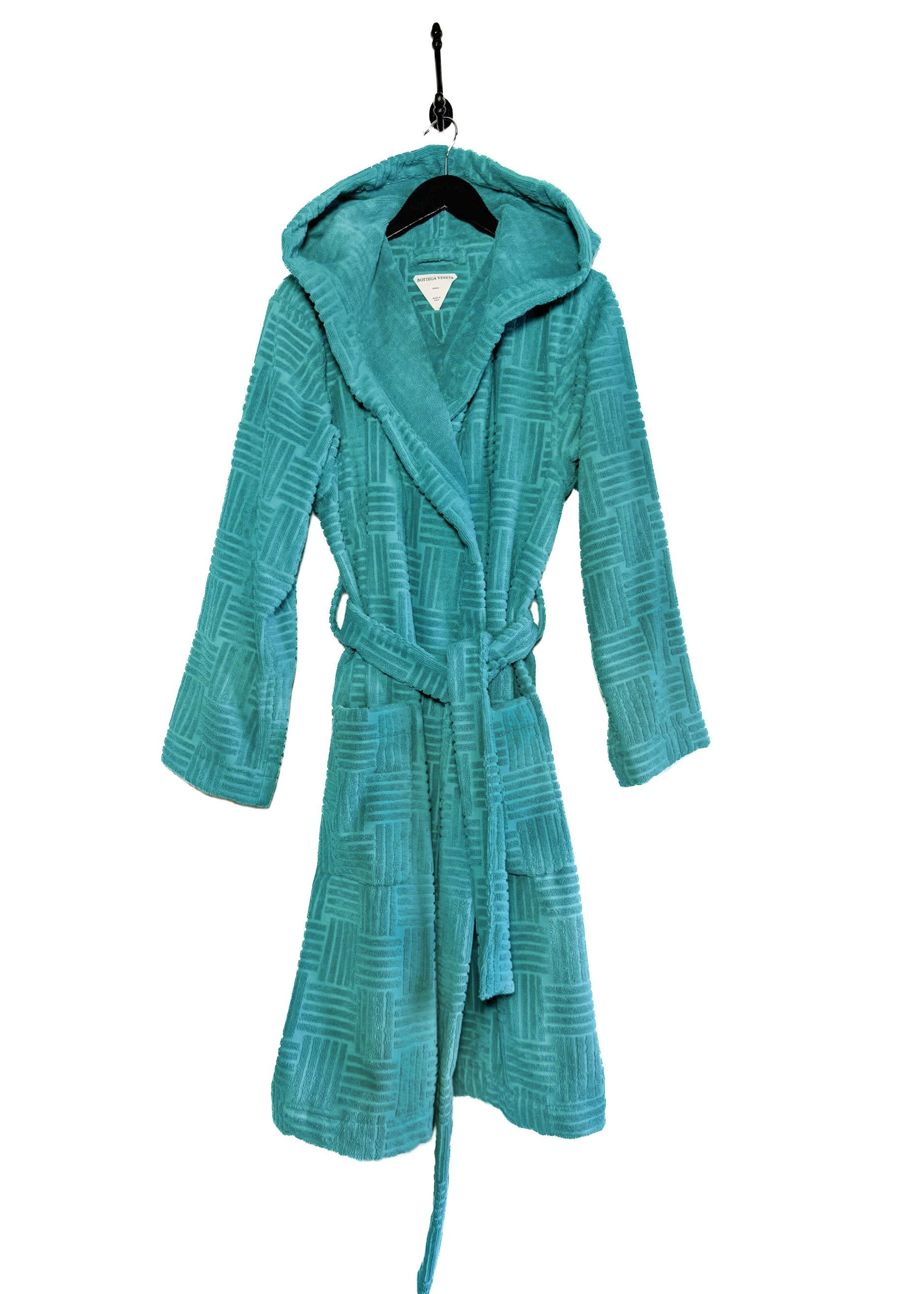 Bottega Veneta Bottega Veneta Pool Turquoise Intrecciato Terry Cloth Robe Size 32 - 1 Thumbnail