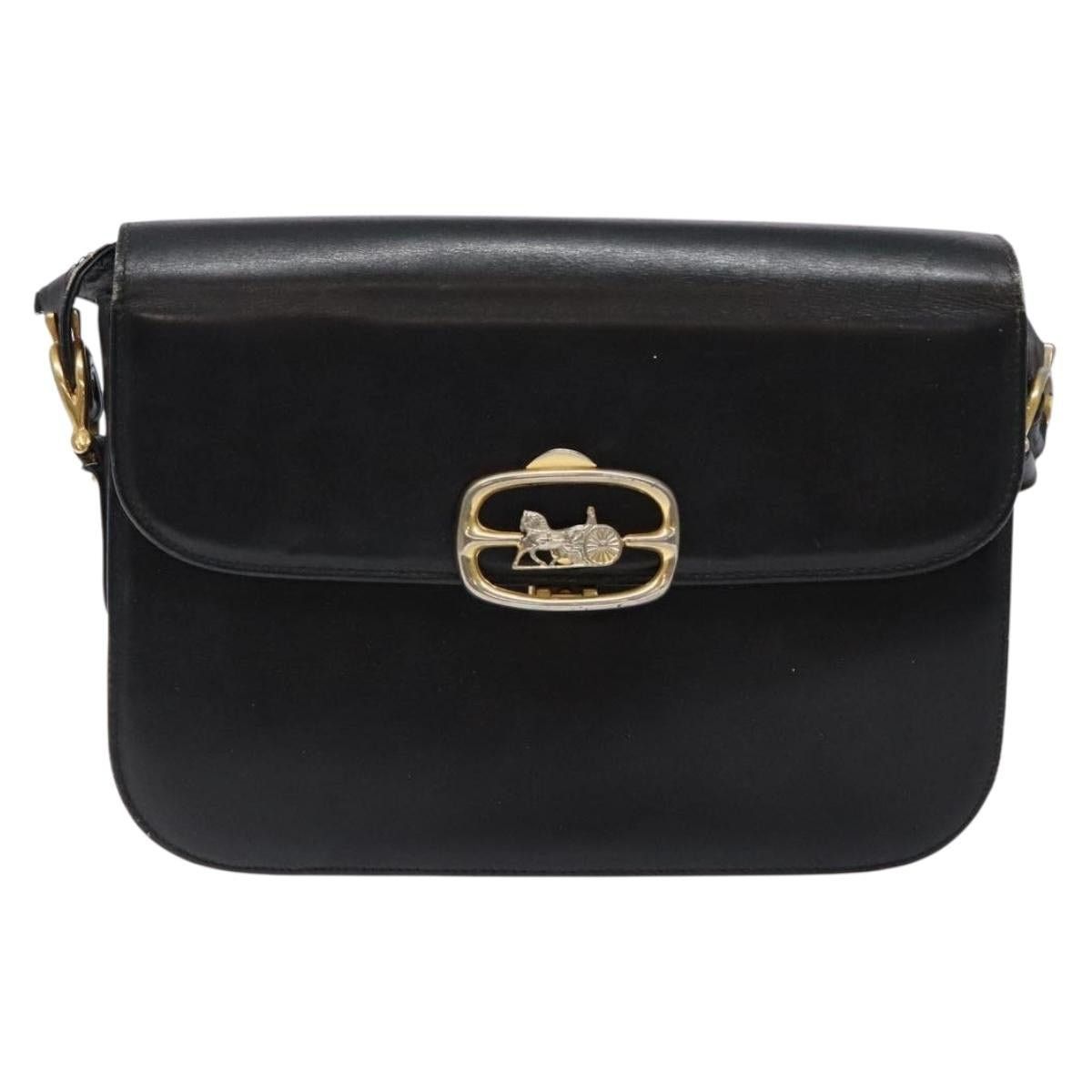 Celine CELINE Shoulder Bag Leather Black Gold Size ONE SIZE - 2 Thumbnail