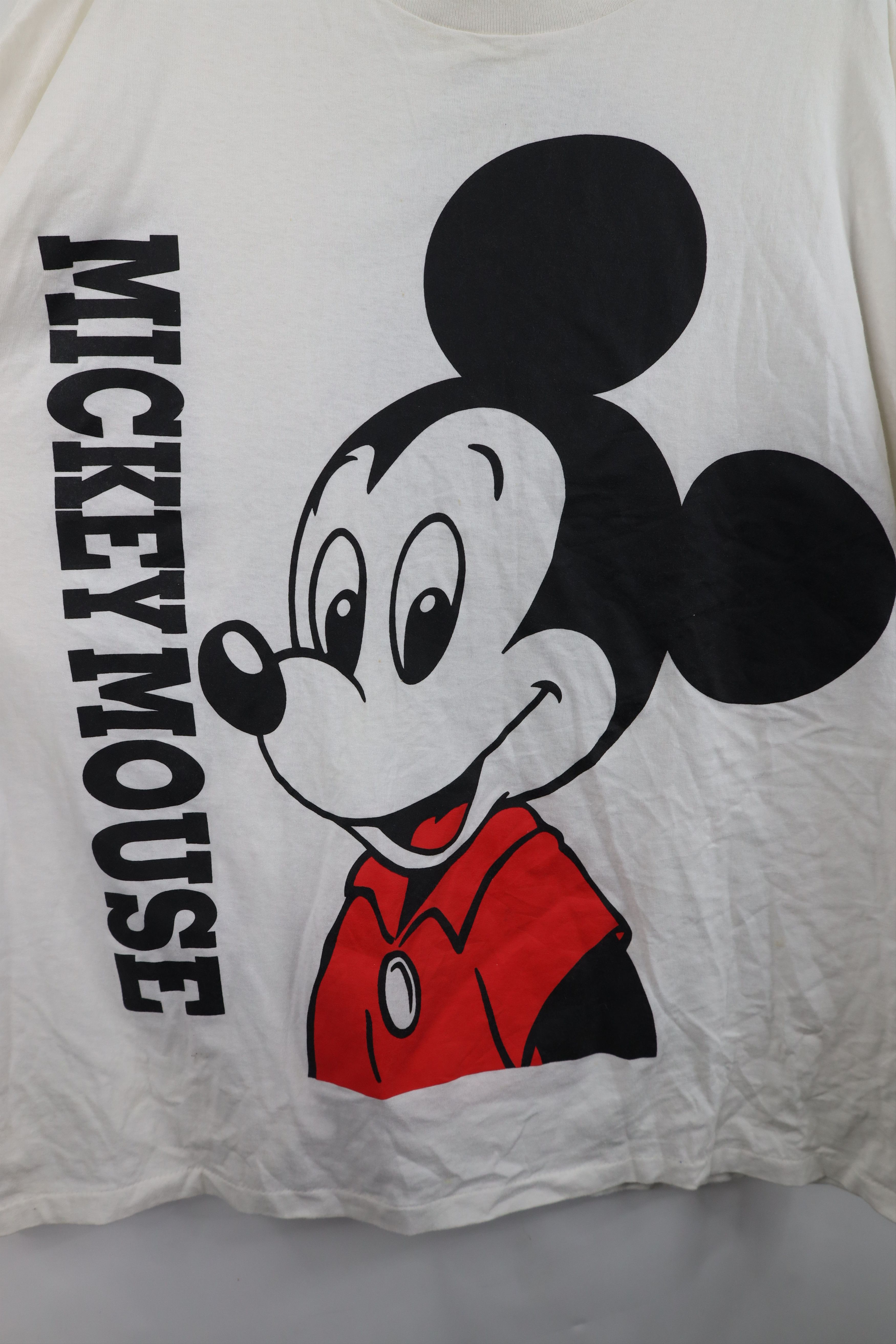 Disney Vintage 90s Disney Big Logo Mickey Mouse T-Shirt White USA Size US XXL / EU 58 / 5 - 4 Thumbnail