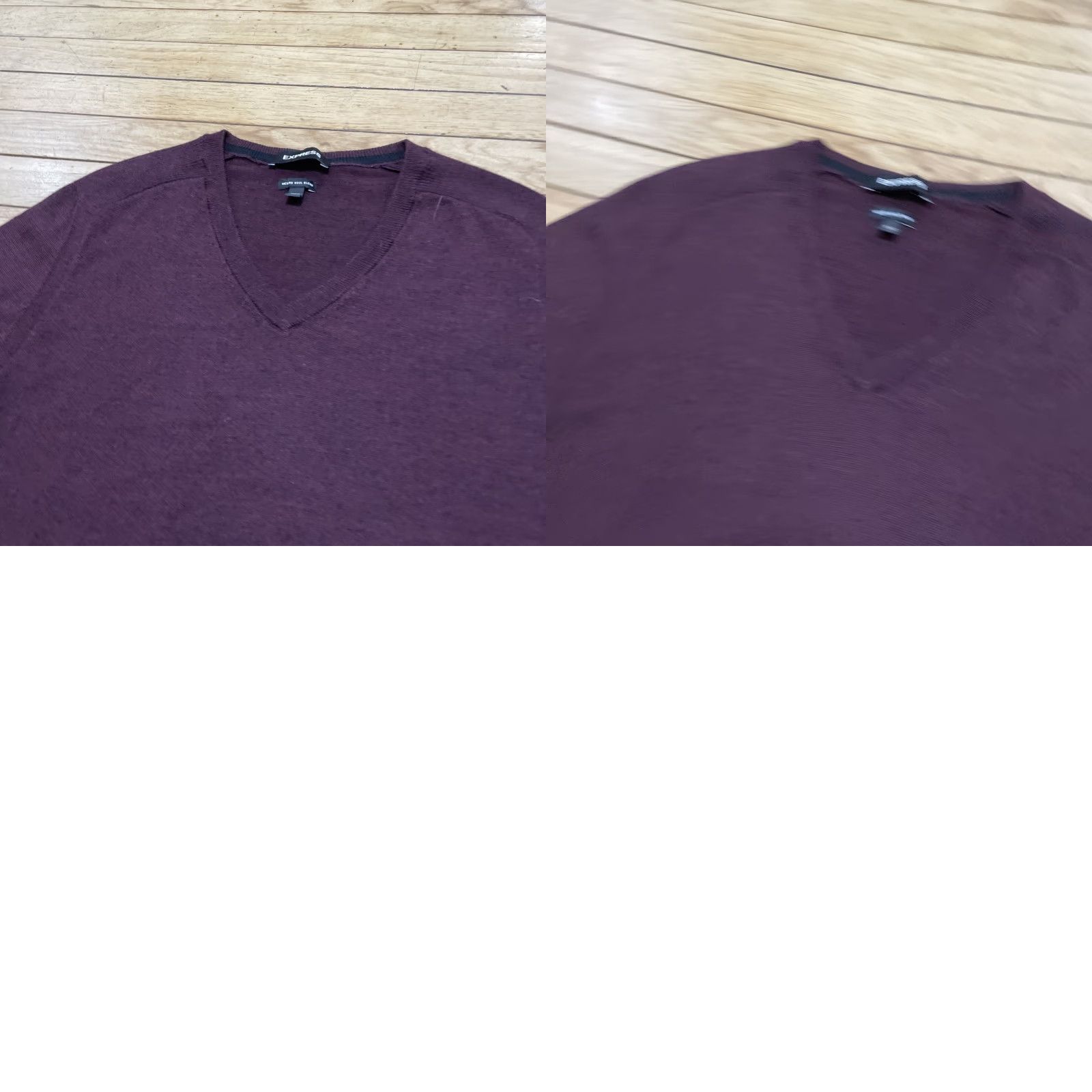 Express Express Mens Small Merino Wool Sweater Burgundy Maroon Red LS V Neck Preppy S Shirt Mens Size US S / EU 44-46 / 1 - 10 Thumbnail