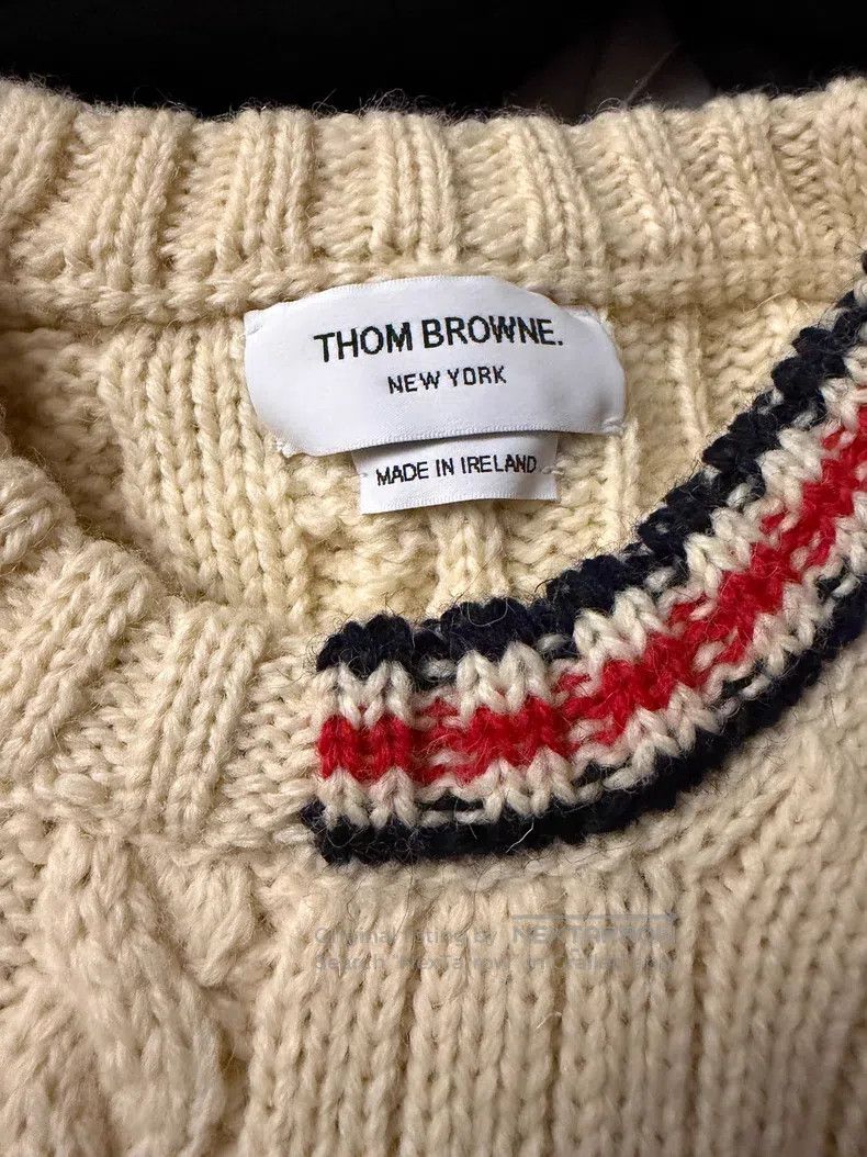 Thom Browne Thom Browne Beige Wool Sweater Size US M / EU 48-50 / 2 - 4 Thumbnail