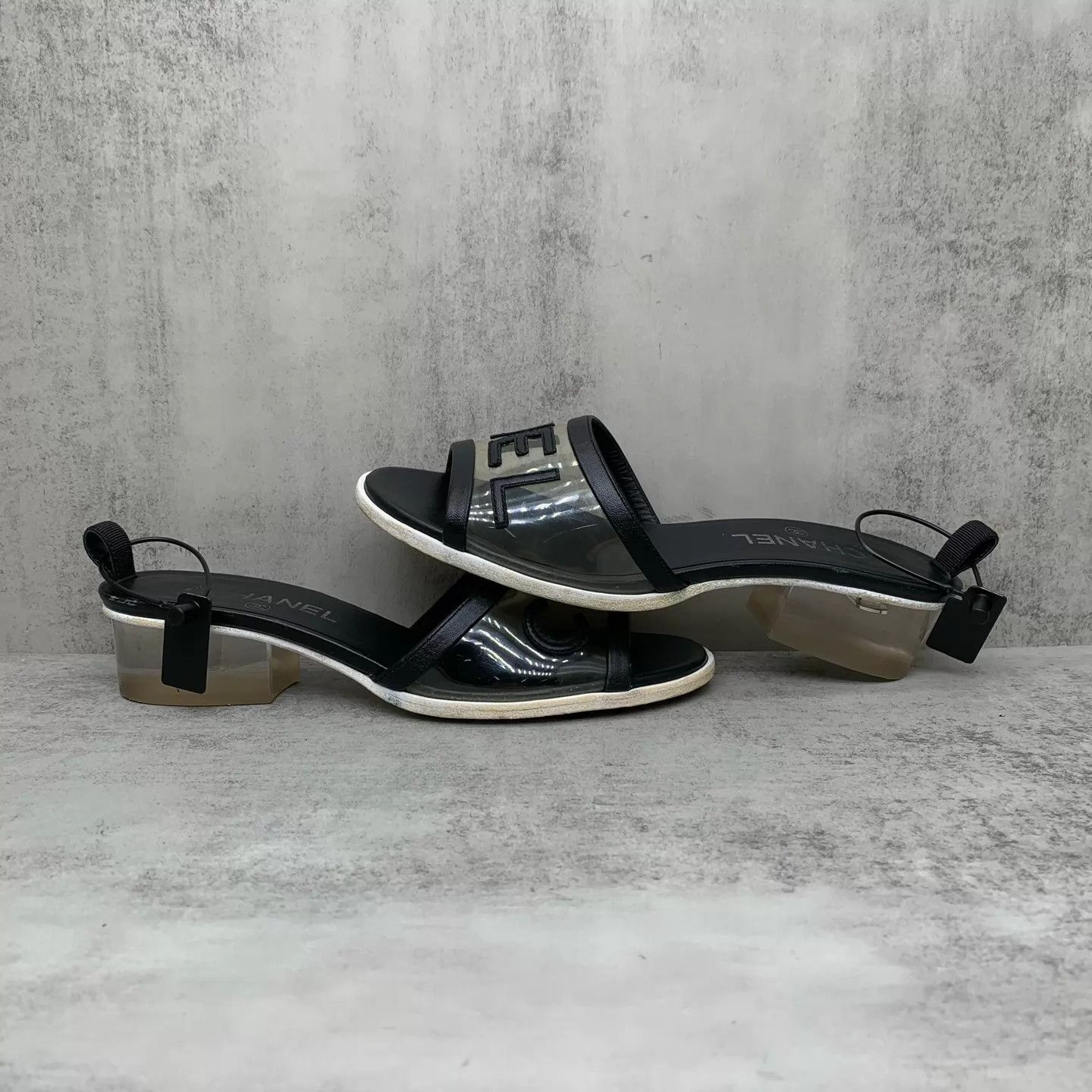 Chanel Chanel black transparent sandals 38.5 98 new Size US 8 / IT 38 - 2 Thumbnail
