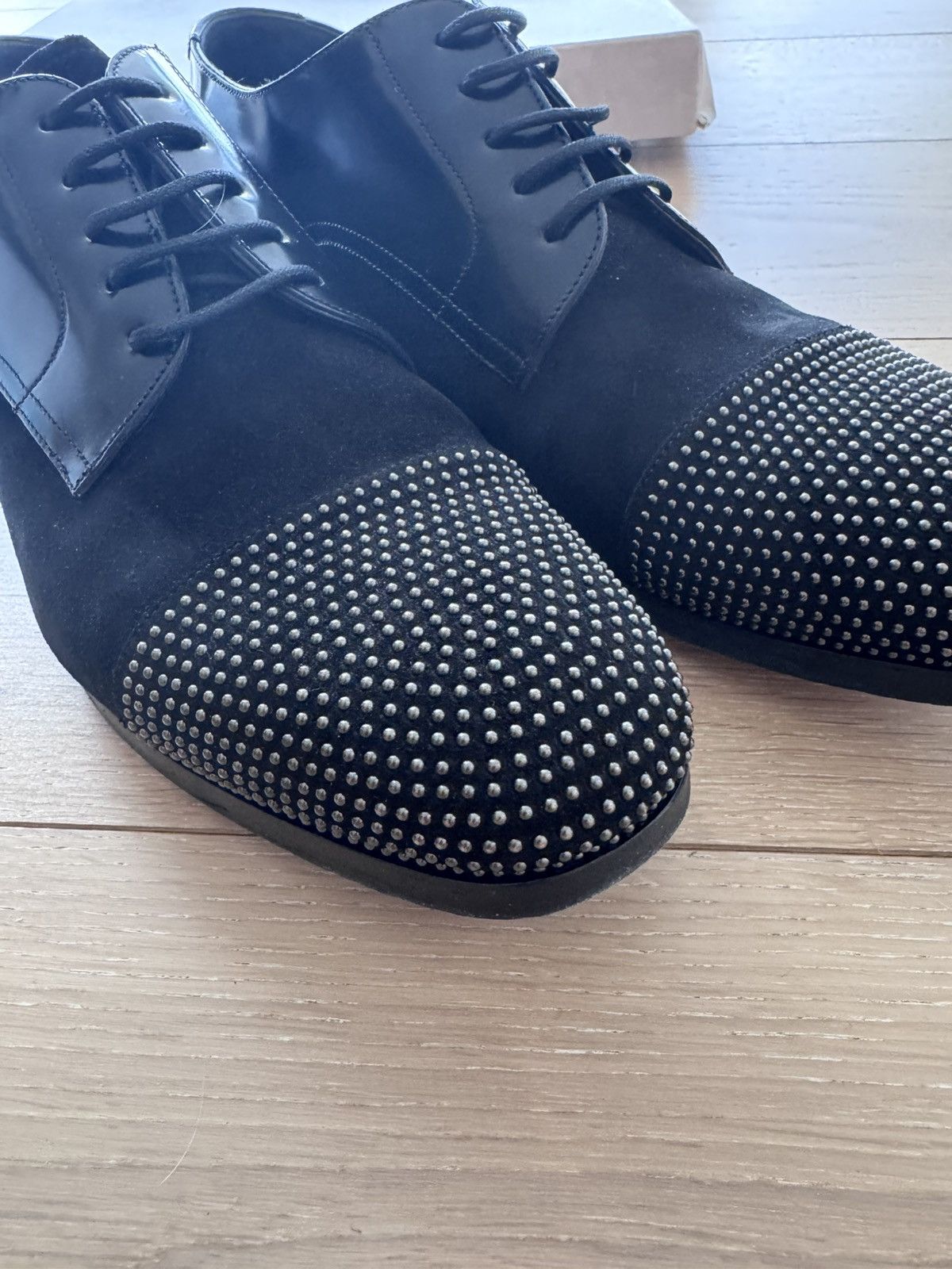 Jimmy Choo Jimmy Choo Studded Black Derby Shoe leather Suede Men US 11 Size US 11 / EU 44 - 10 Thumbnail
