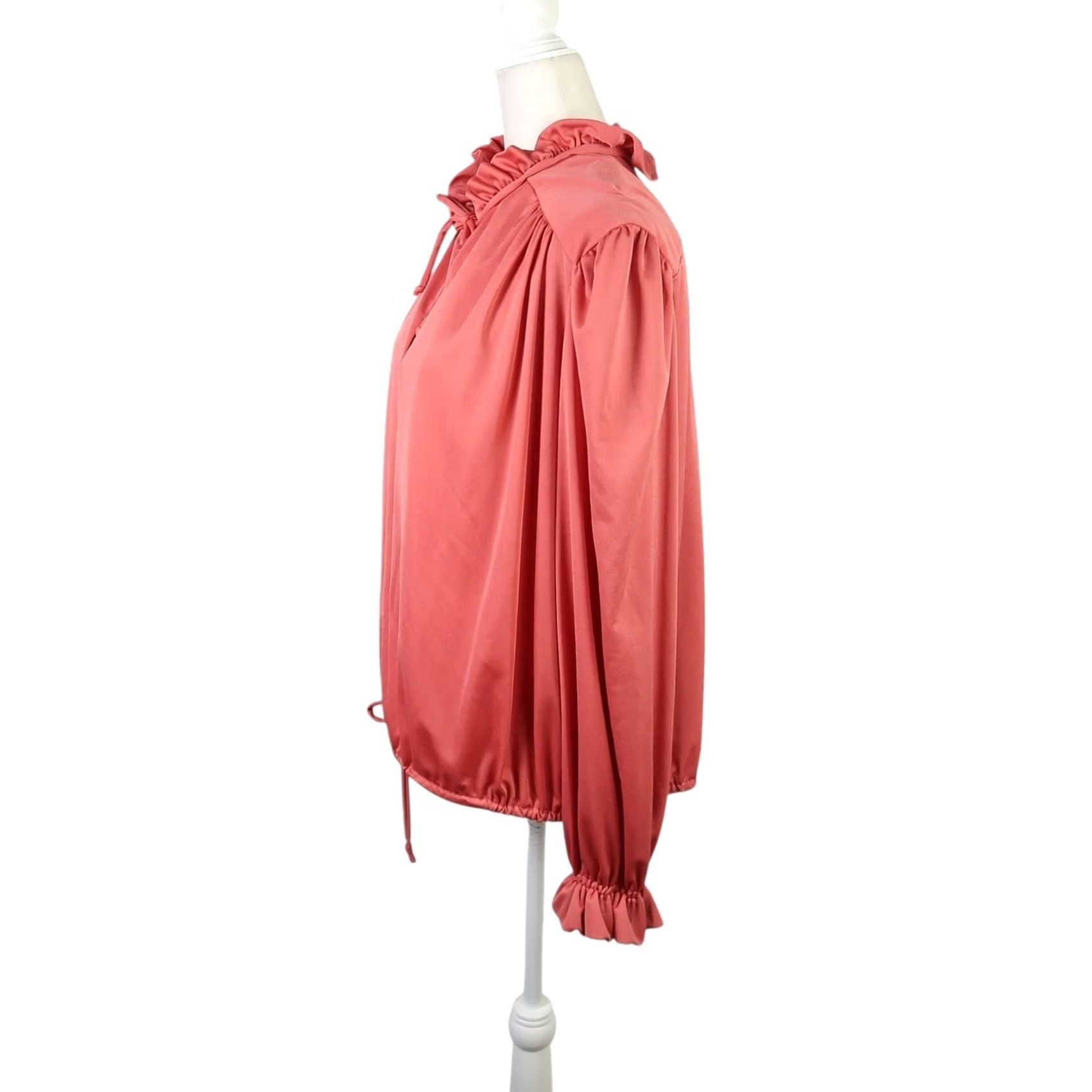 Pinko VINTAGE blouse top pink 70s billowy frilly salmon XL Womens Size XL / US 12-14 / IT 48-50 - 3 Thumbnail