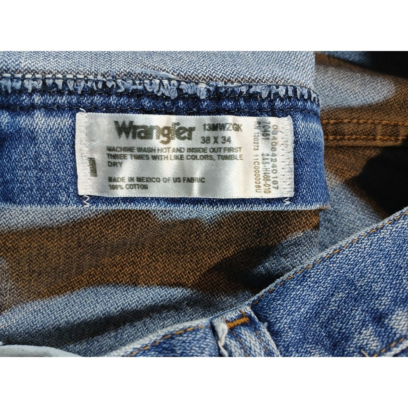 Wrangler Wrangler (38 X 34) Men's Blue Denim Jeans Size US 38 / EU 54 - 9 Thumbnail