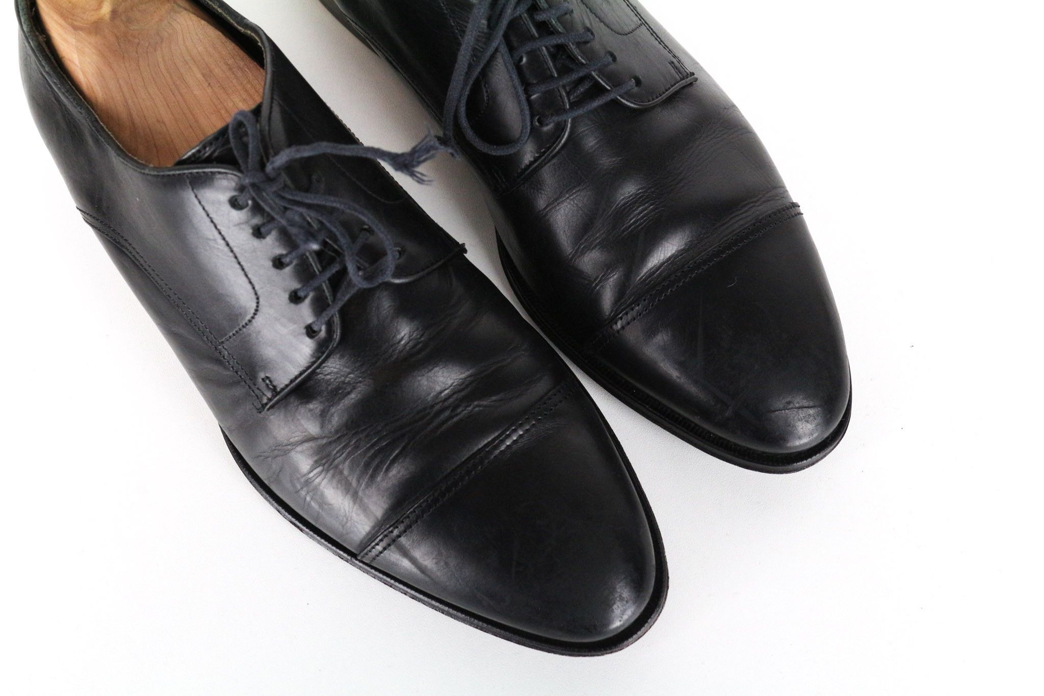 Suitsupply EU40.5 Black Leather Laced Low-Top Shoes 73356 Size US 7.5 / EU 40-41 - 7 Thumbnail
