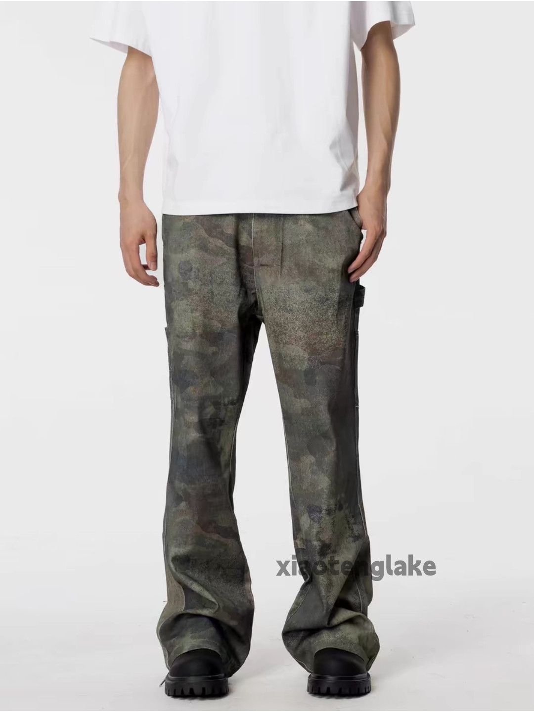 Designer × Japanese Brand × Vintage Unisex washed faded full pattern carpenter cargo pants Size US 32 / EU 48 - 8 Thumbnail