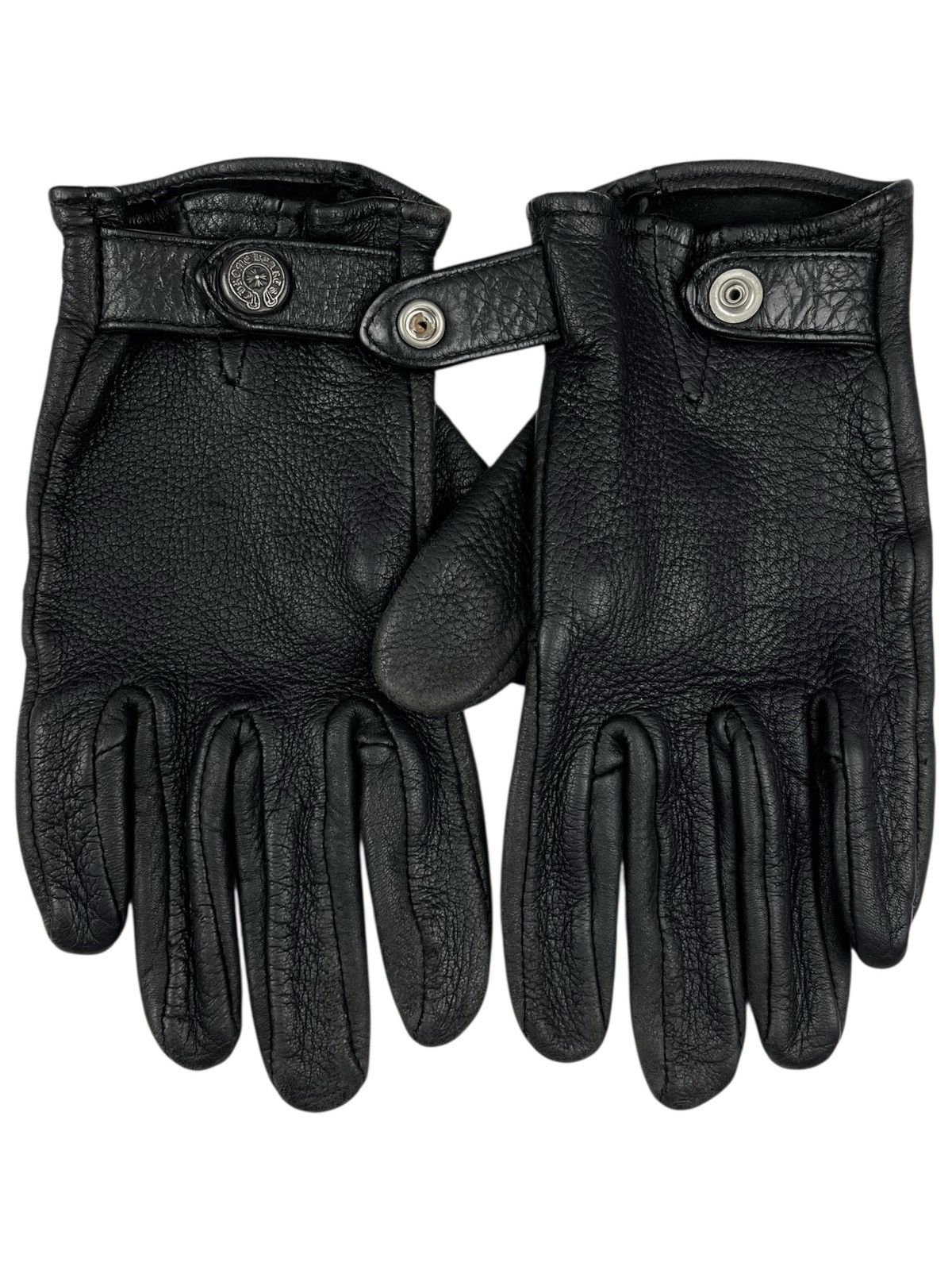 Chrome Hearts Chrome Hearts Silver Horseshoe Leather Gloves Black Size ONE SIZE - 1 Thumbnail