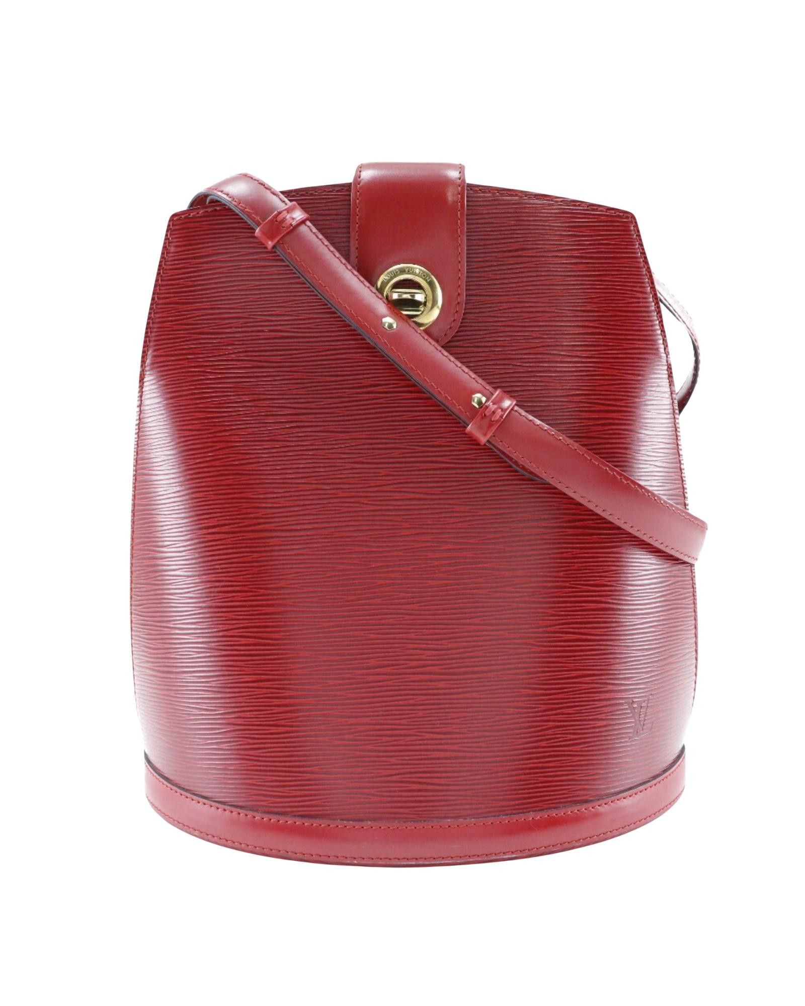 image of Louis Vuitton Elegant Red Leather Shoulder Bag, Women's