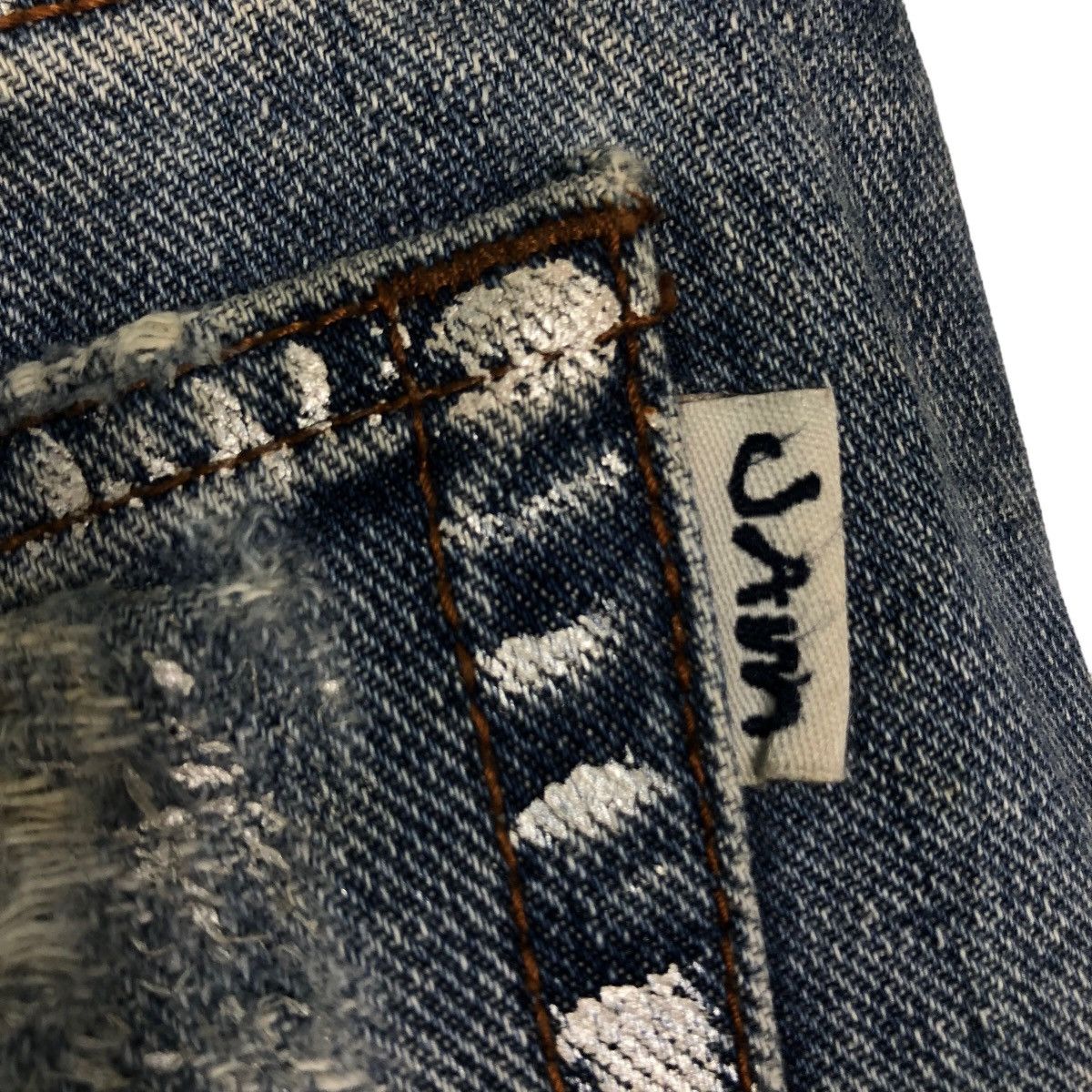 Japanese Brand VINTAGE DENIM JEANS DISTRESSED DESIGN JAMBANGEE ISSEYMIYAKE Size US 30 / EU 46 - 21 Thumbnail