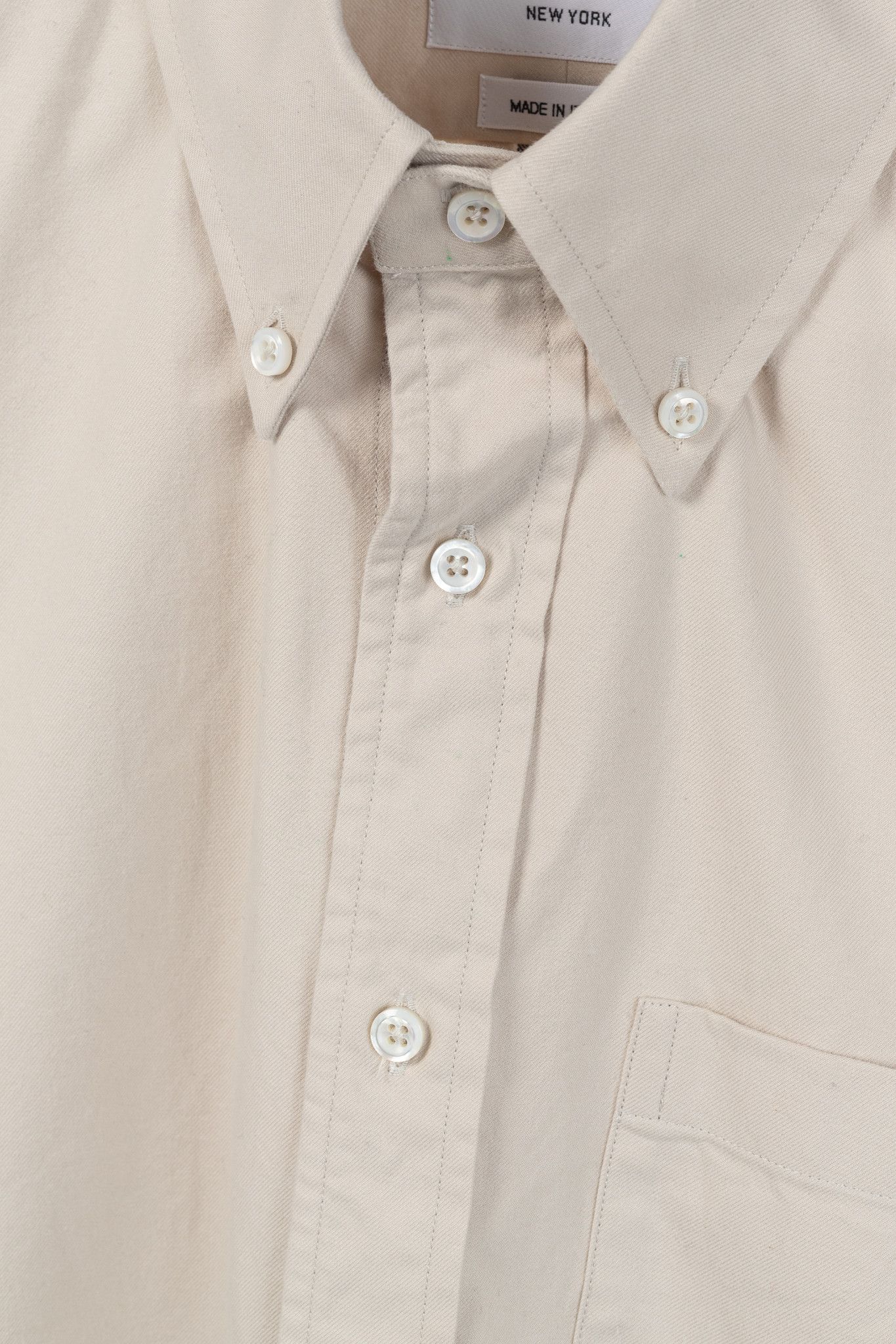 Thom Browne Thom Browne AW/23 Beige Cotton Flannel Back-Stripe Shirt Size US S / EU 44-46 / 1 - 8 Thumbnail