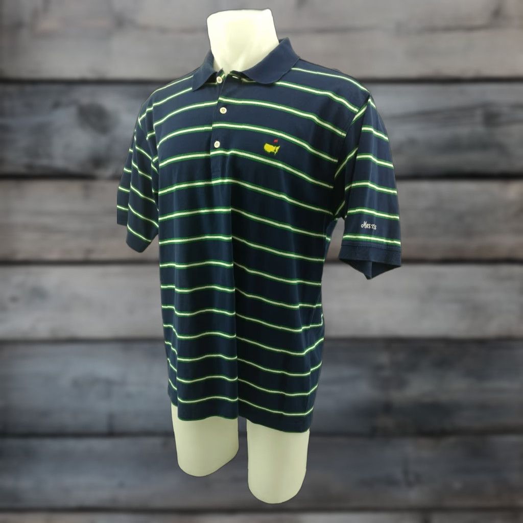 Vintage Mens Masters Collection Polo Shirt Blue Striped Golf Size Large Size US L / EU 52-54 / 3 - 1 Thumbnail