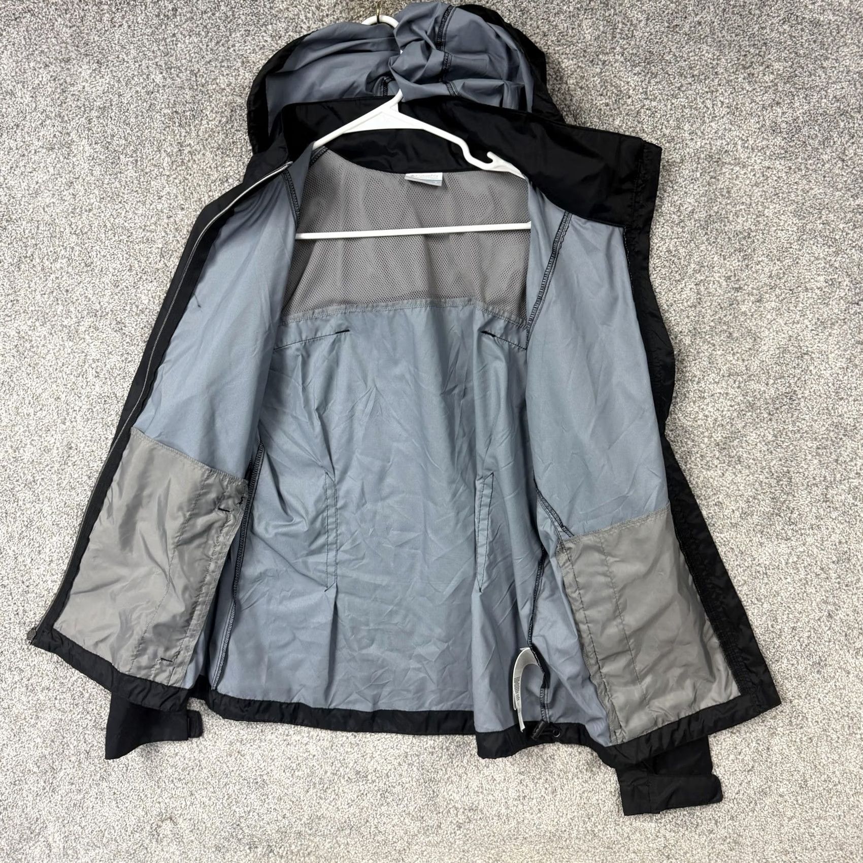 Vintage Columbia Windbreaker Jacket Women L Black Hooded Full Zip Lightweight Hiking Size L / US 10 / IT 46 - 5 Thumbnail
