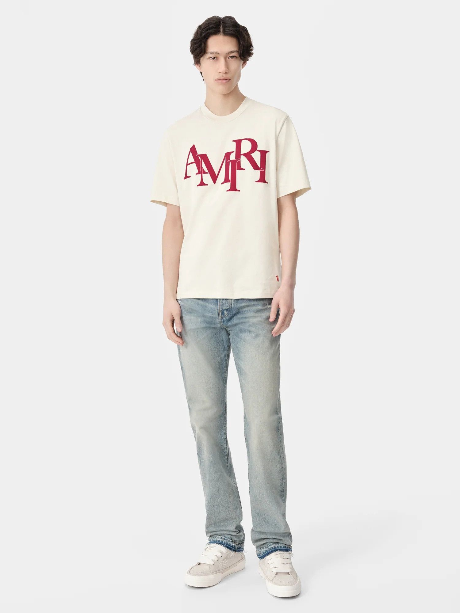 Amiri o1s1wg110525 Staggered T-Shirt in Beige Size US S / EU 44-46 / 1 - 2 Thumbnail