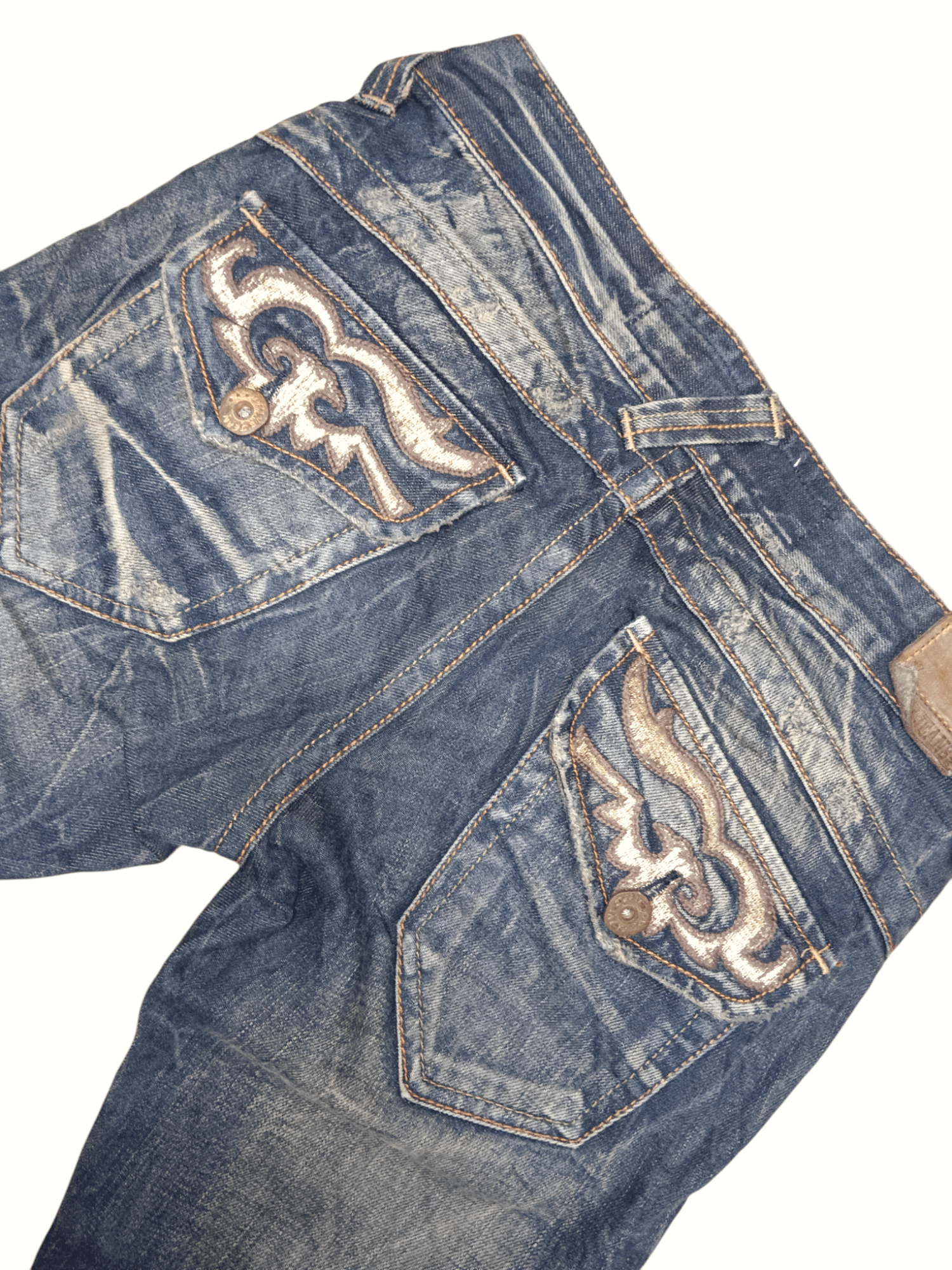 Le Grande Bleu (L.G.B.) 🔥Drive Jeans🔥 Seditionaries Unisex Low Rise Flare Jeans Size US 27 - 8 Thumbnail