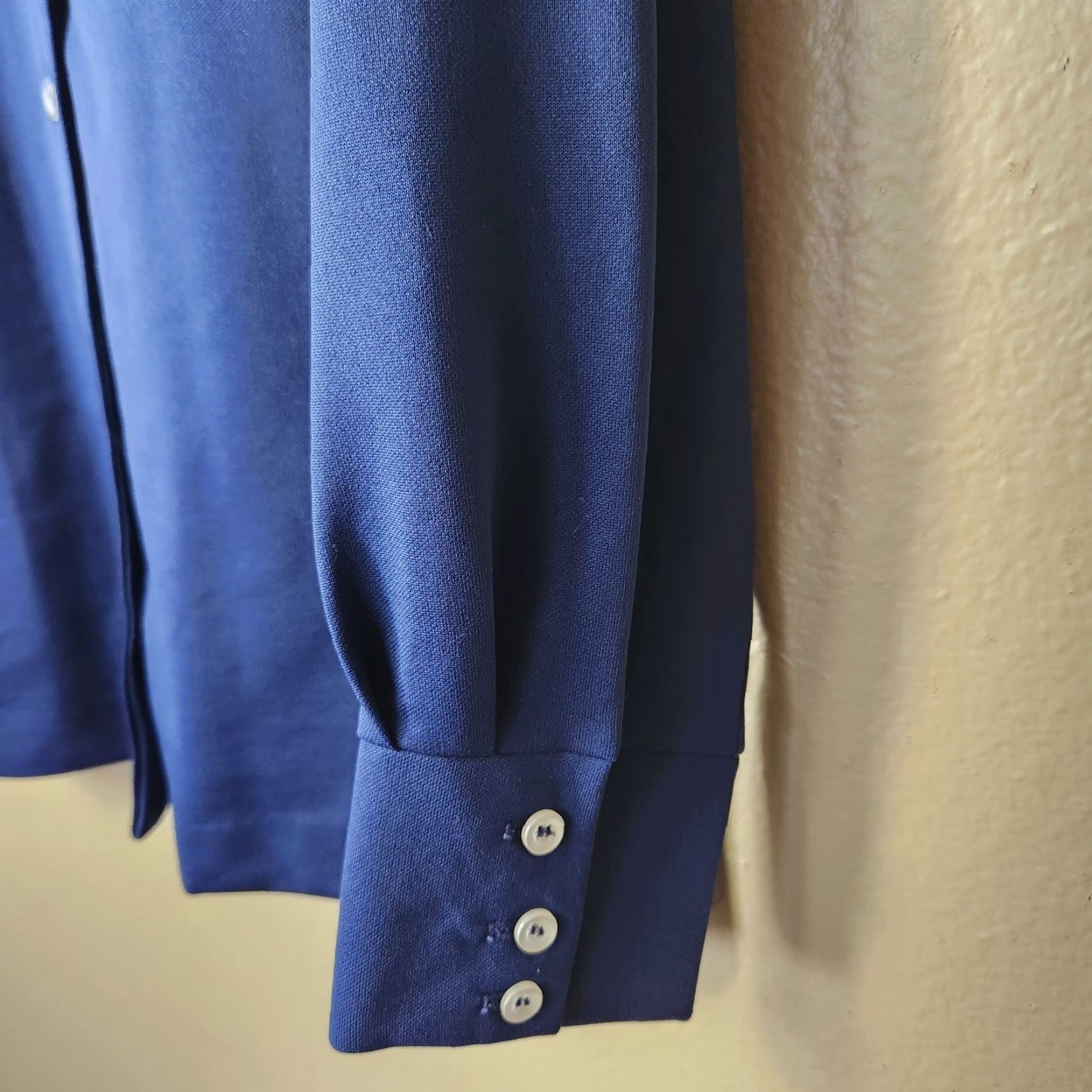 Lee VINTAGE Lee Mar Pageantry Knit Navy Long Sleeve Buttonfront Shirt-Size 18 Size XXL / US 16-18 / IT 52-54 - 5 Thumbnail