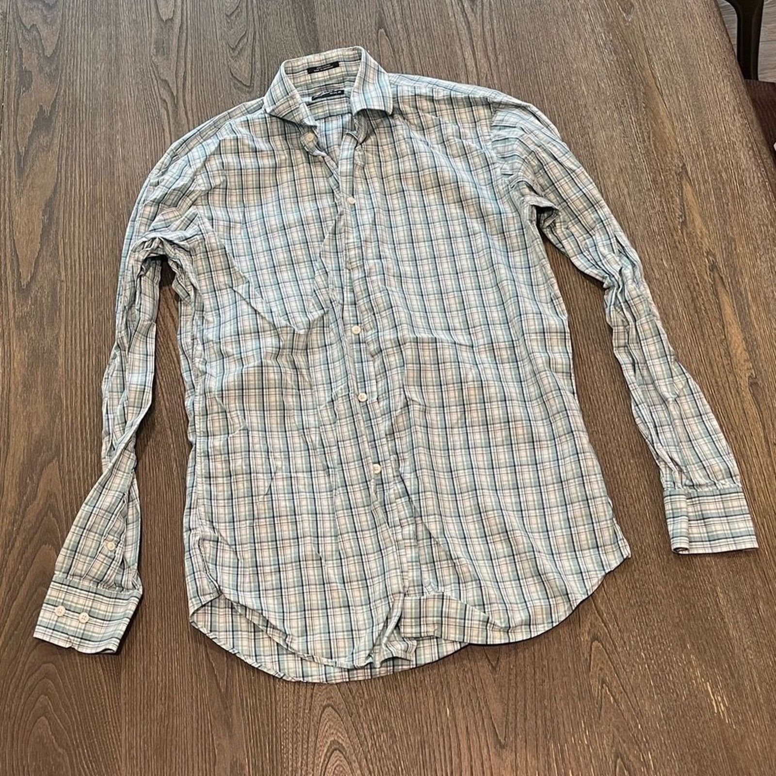 1901 1901 Trim Fit Button Front Dress Shirt Plaid Size 15 34-35 | Grailed