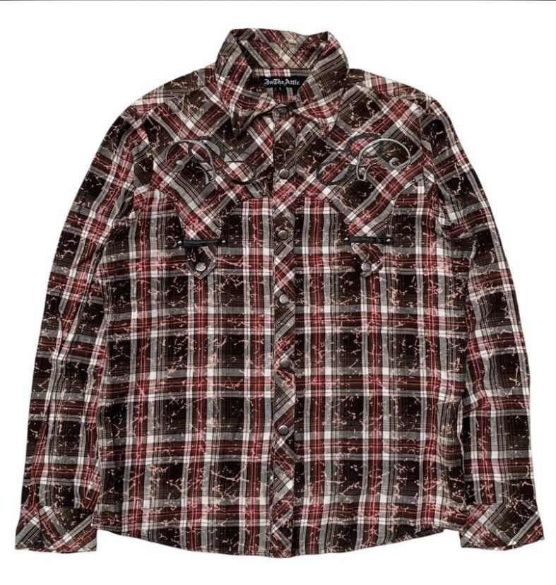 If Six Was Nine In The Attic Embroidered Flanel Shirt ifsix gothic Style Size US L / EU 52-54 / 3 - 1 Thumbnail