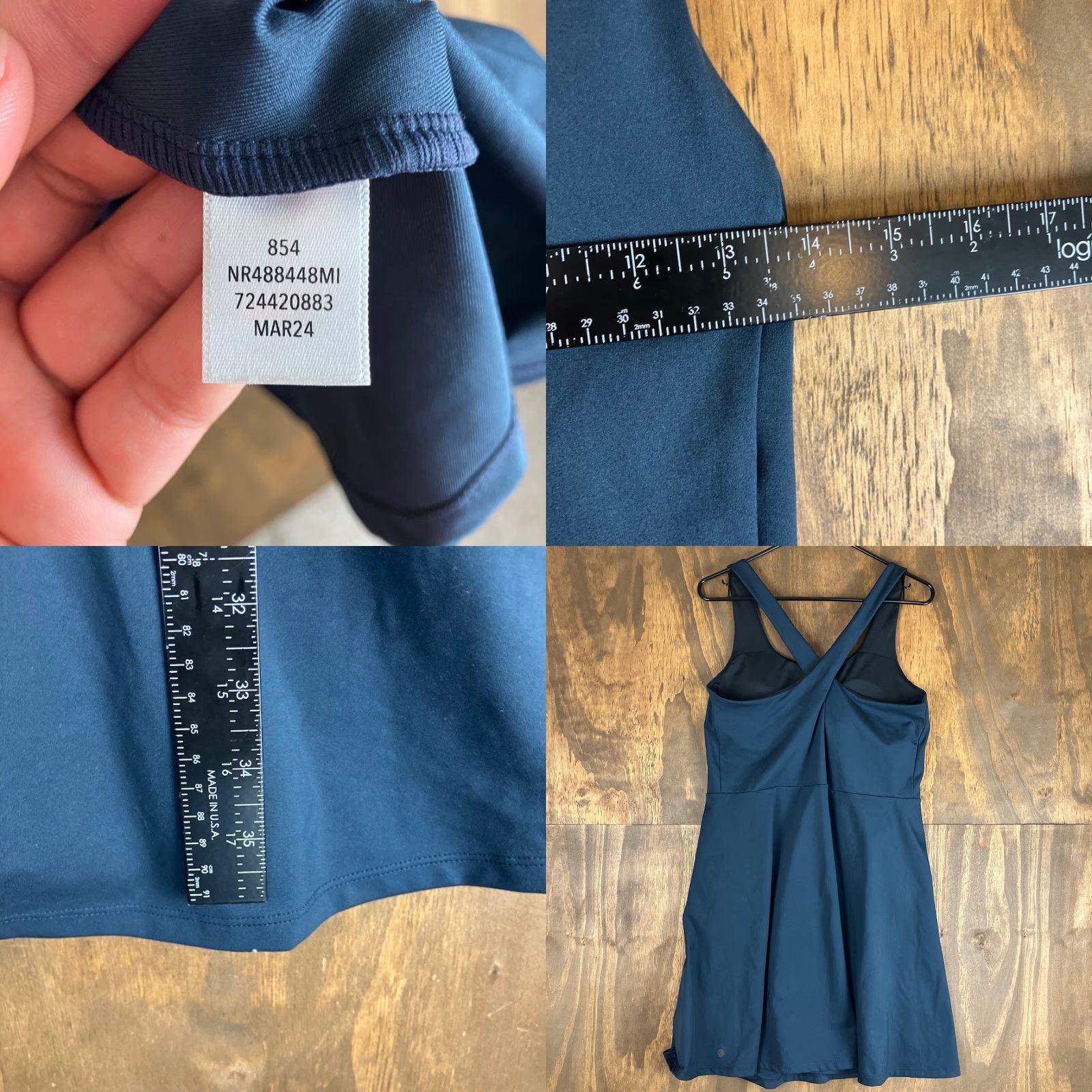 Vintage Zella Dress Womens Daybreak Activewear Built In Bra Navy Sapphire XL Midi Sleeveless Scoop Neck Pullover Knit Stretch Casual Travel 90s? Size XL / US 12-14 / IT 48-50 - 8 Thumbnail