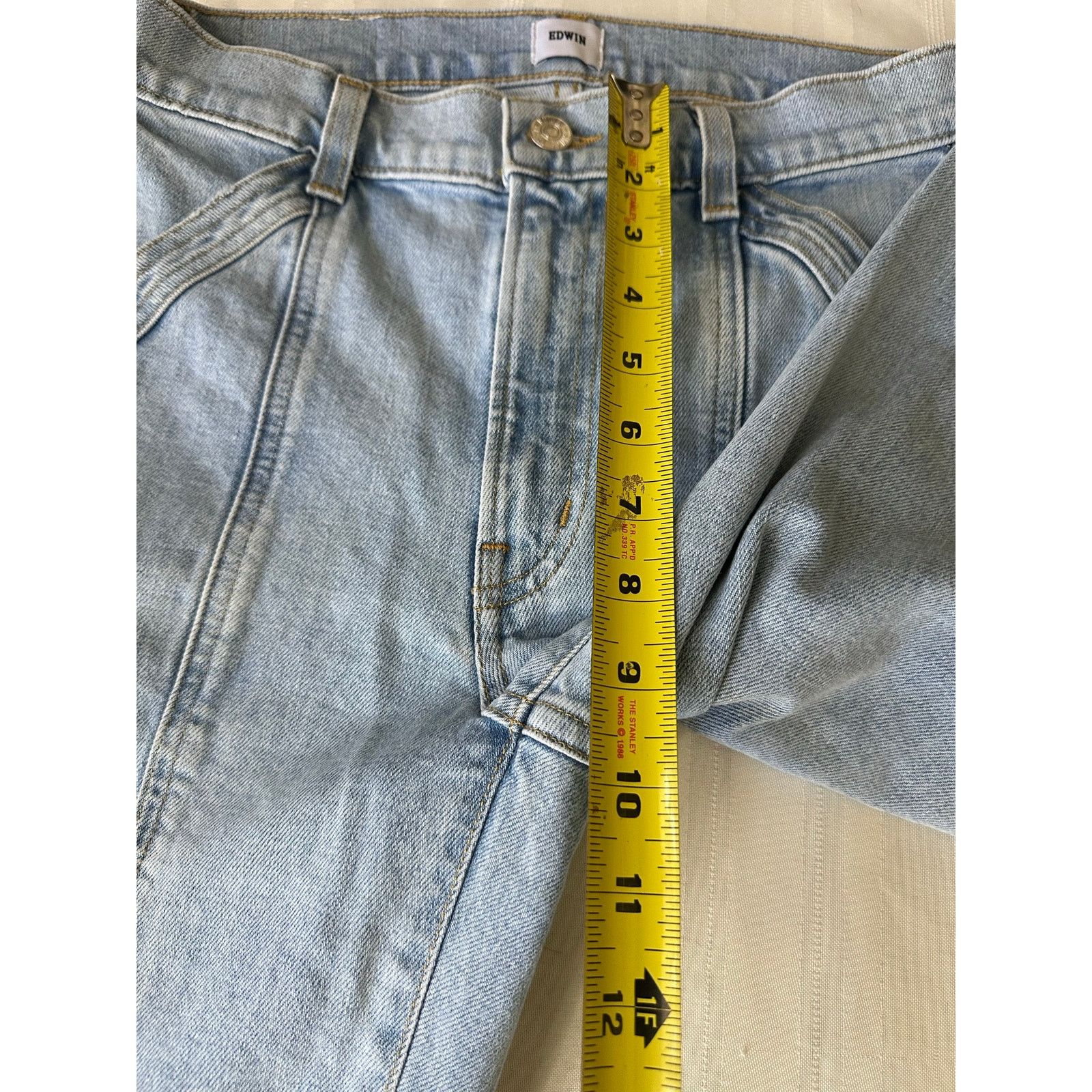 Edwin EDWIN Straight Leg Jeans Light Wash Front Seam Women's Sz 25 Size 25" / US 0 / IT 36 - 9 Thumbnail