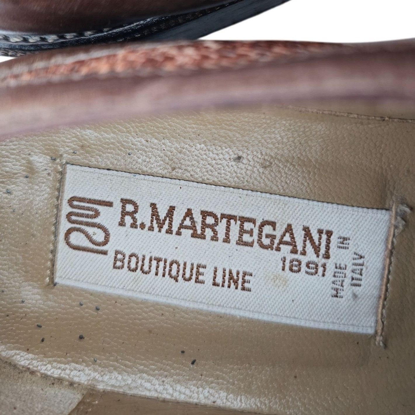 Vintage R. Martegani Italy Exotic Alligator and Woven Fabric Brown D Size US 9.5 / EU 42-43 - 3 Thumbnail