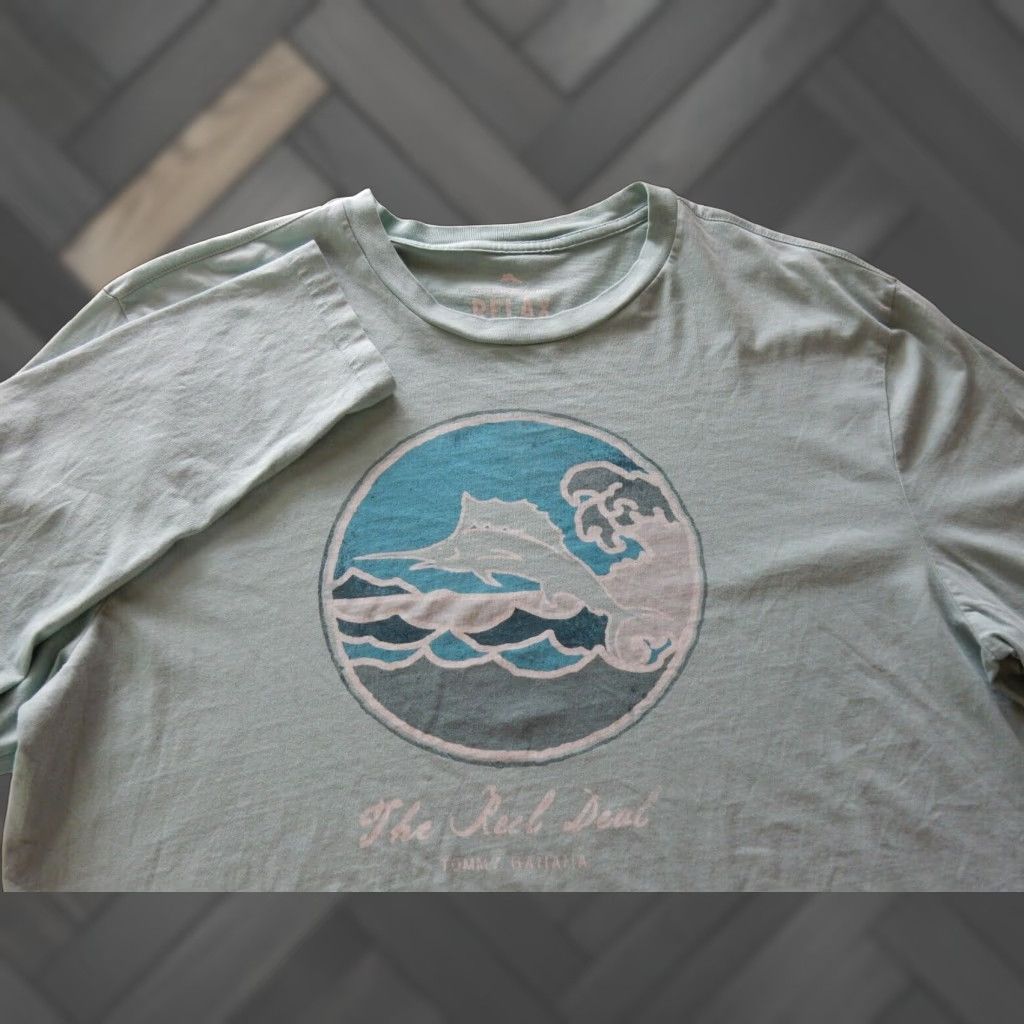Tommy Bahama VINTAGE Tommy Bahama Men's Long Sleeve T-Shirt Size M Green The Reel Deal Size US M / EU 48-50 / 2 - 1 Thumbnail