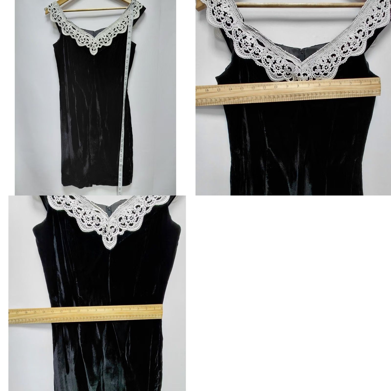 Jessica McClintock Jessica McClintock Lace Trim Dress Solid Sleeveless Knee Length Black Size 11/12 V-Neck Tank Dress Formal Party/Cocktail Women Mens? Size L / US 10 / IT 46 - 8 Thumbnail