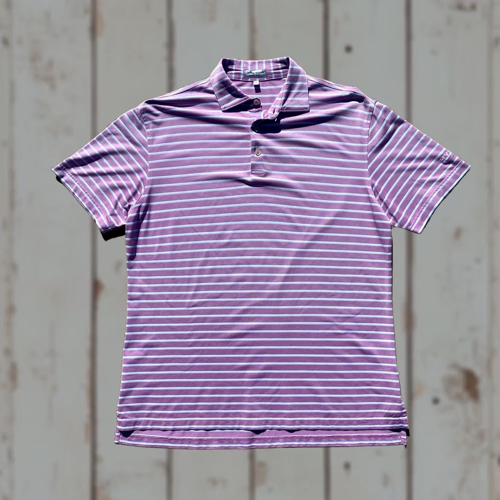 Peter Millar Peter Millar Polo Shirt Mens Medium Purple Blue Stripe Polo Shirt Polo Shirt Men Size US M / EU 48-50 / 2 - 1 Thumbnail