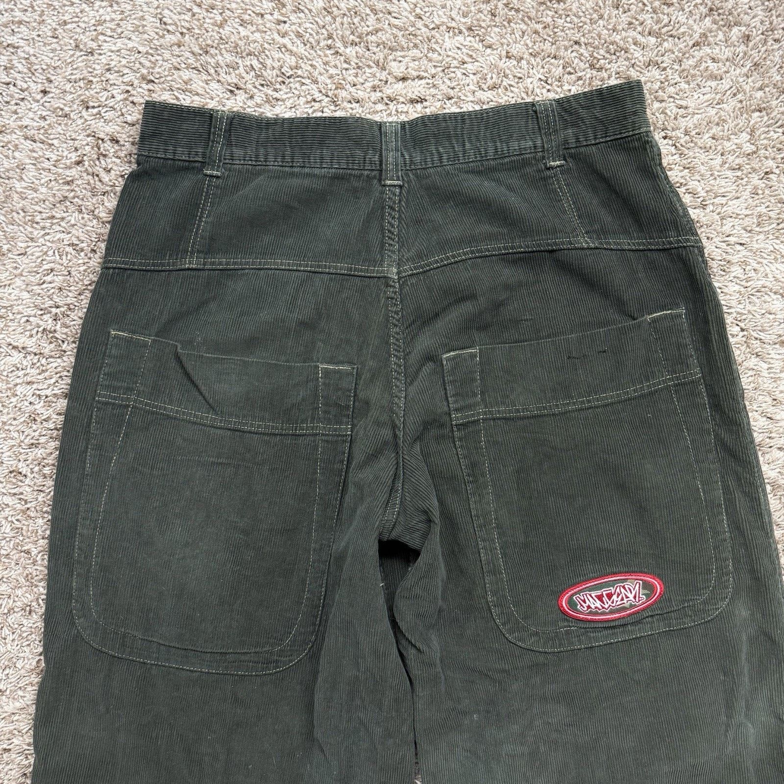 Vintage Vintage 90s MacGear Green Wide Leg Baggy Corduroy Rave Pants Size US 35 - 5 Thumbnail