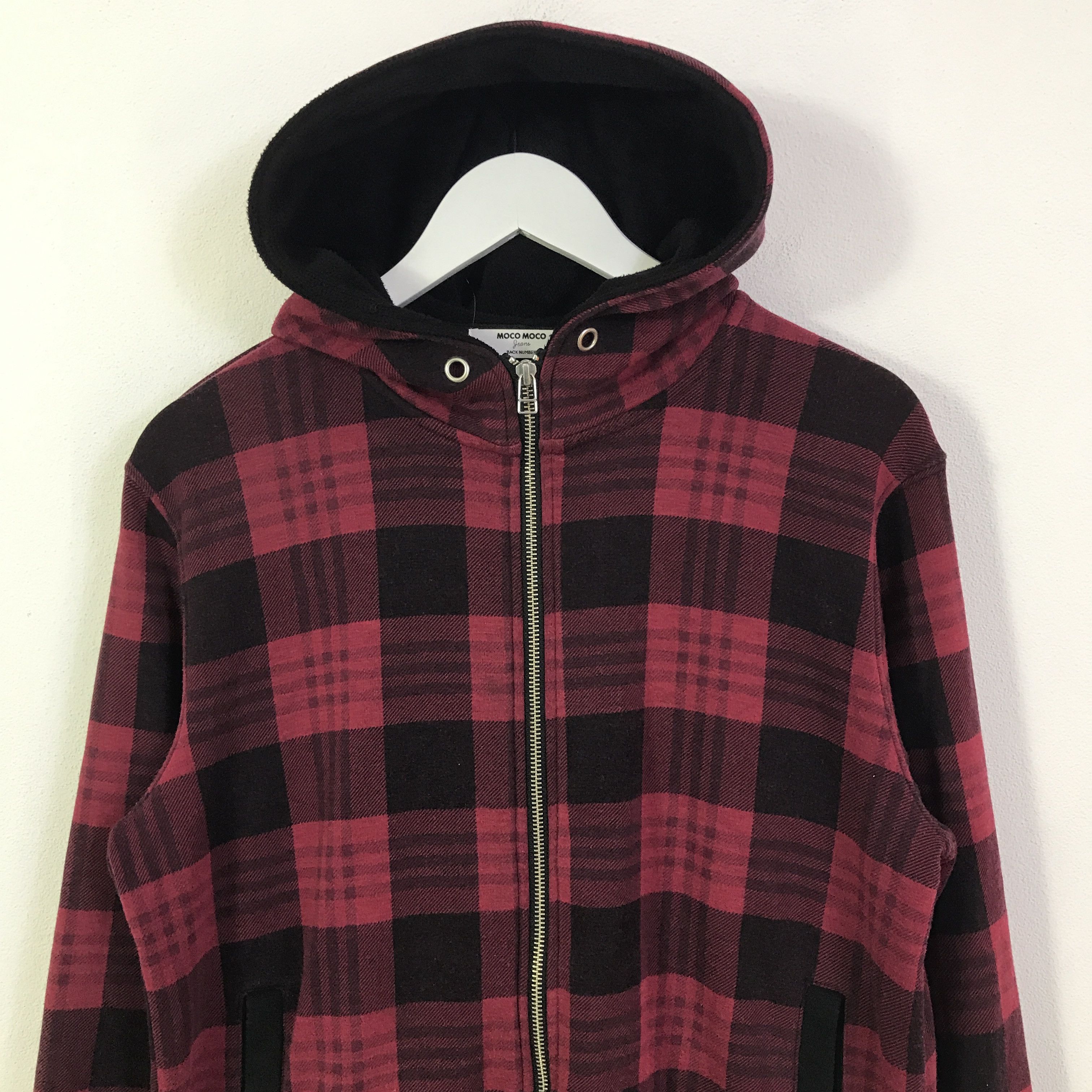Japanese Brand moco moco jeans tartan hoodies K115B13 Size US M / EU 48-50 / 2 - 2 Thumbnail