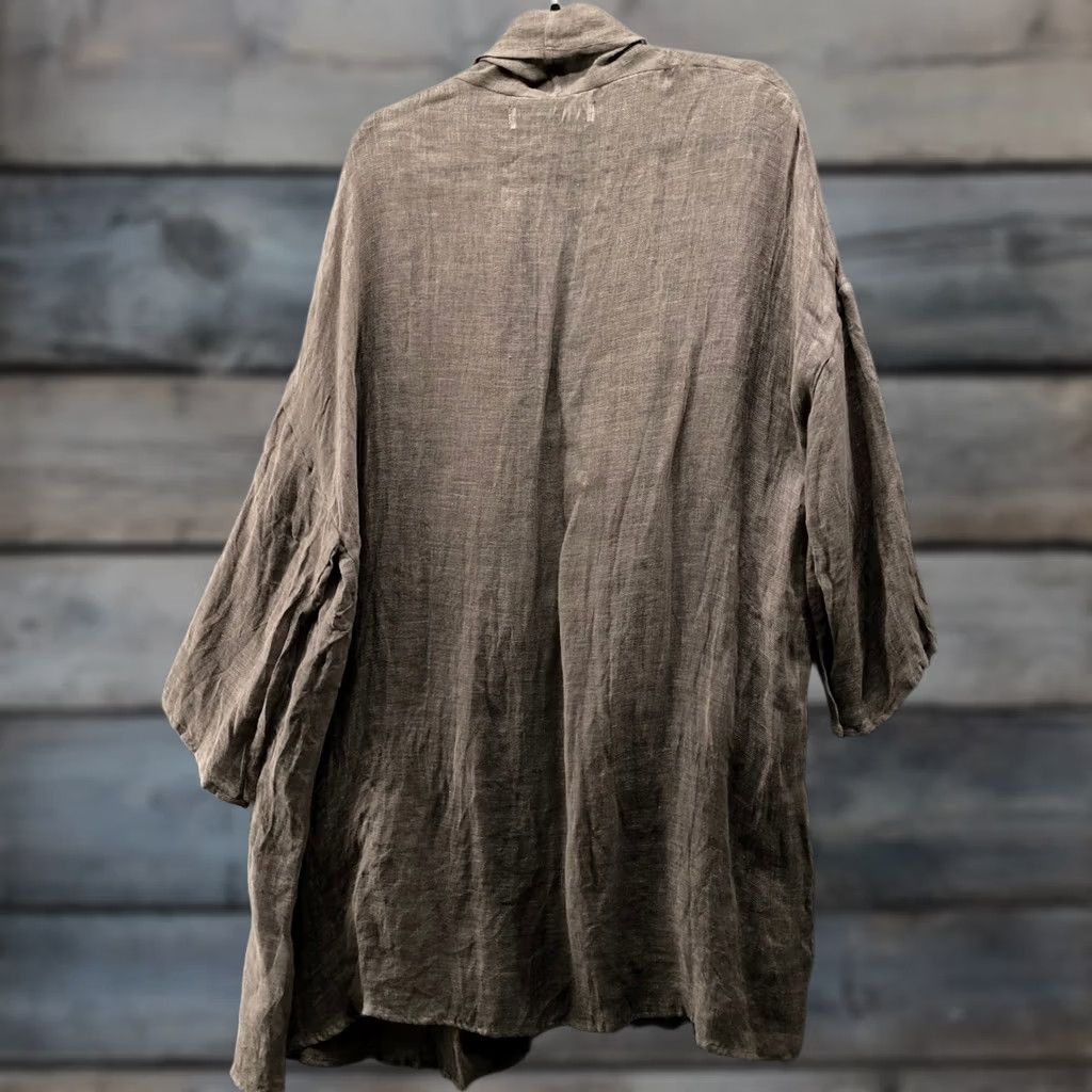 Zara VINTAGE Zara 100% Linen Open Front Kimono Cardigan Womens XS-S Brown Gauze Longline Size XS / US 0-2 / IT 36-38 - 1 Thumbnail