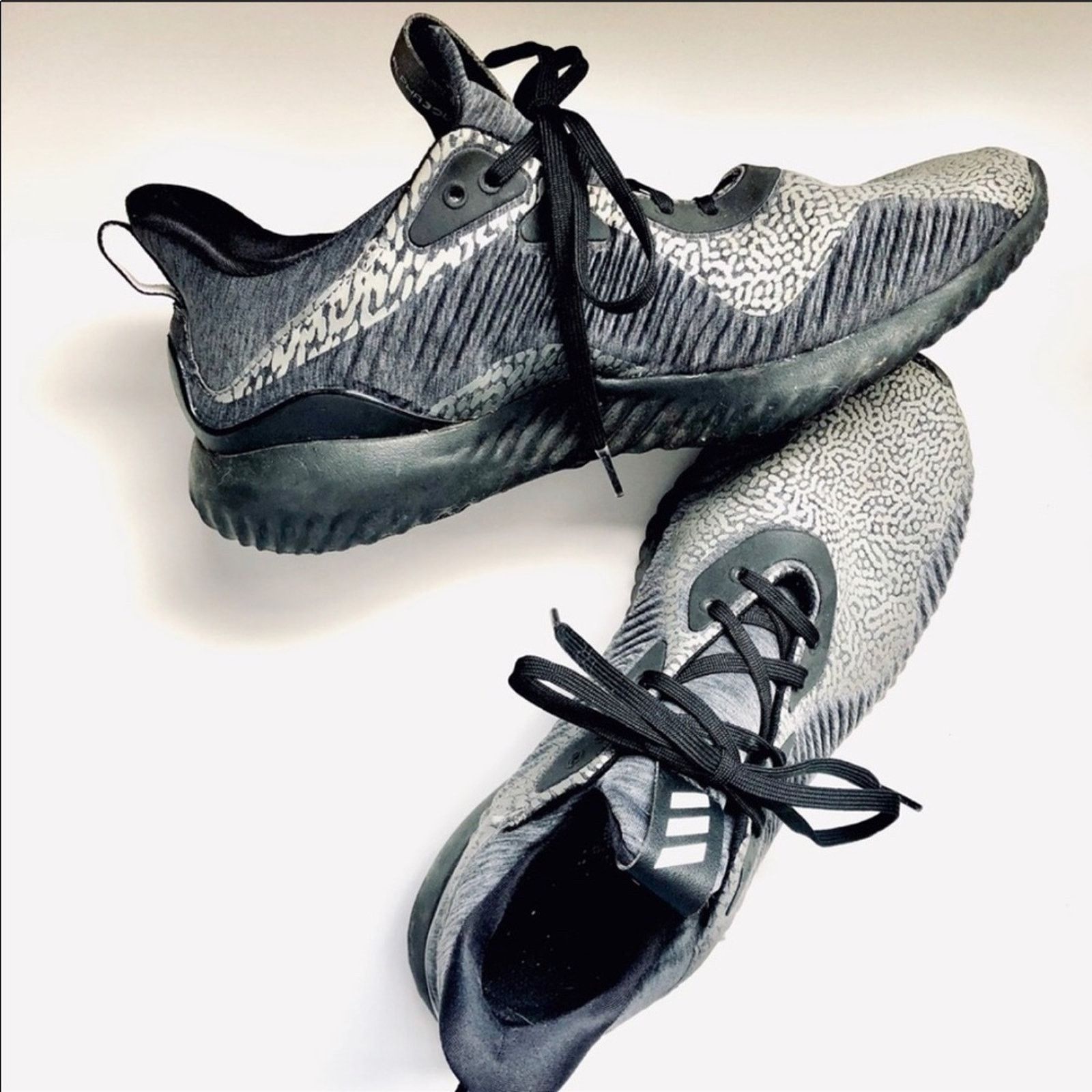 Adidas ADIDAS Alphabounce Grey Black Printed Running Sneakers Shoes Size US 9.5 / IT 39.5 - 1 Thumbnail