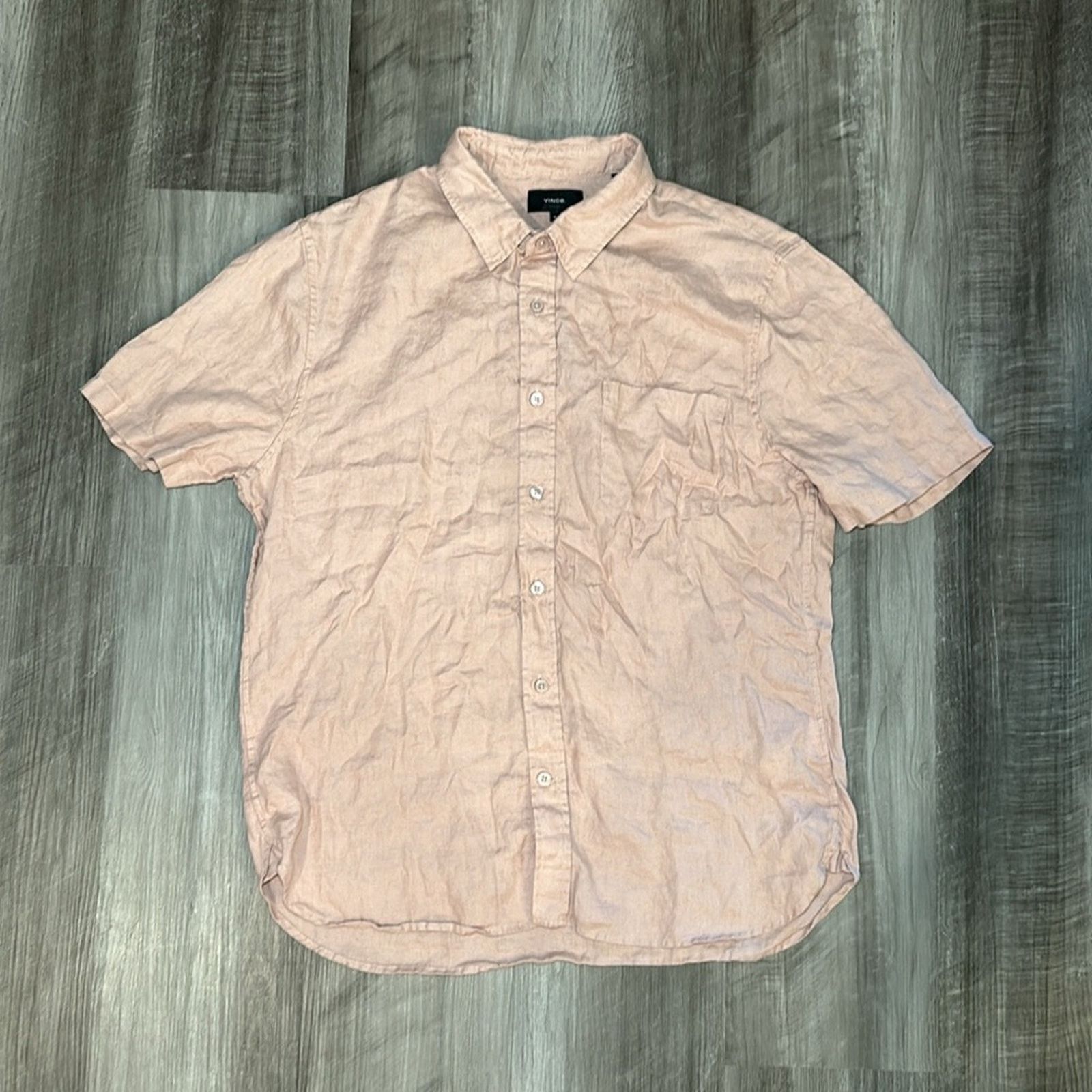 Vince Vince Linen Short Sleeve Button Down - Medium Size US M / EU 48-50 / 2 - 2 Thumbnail