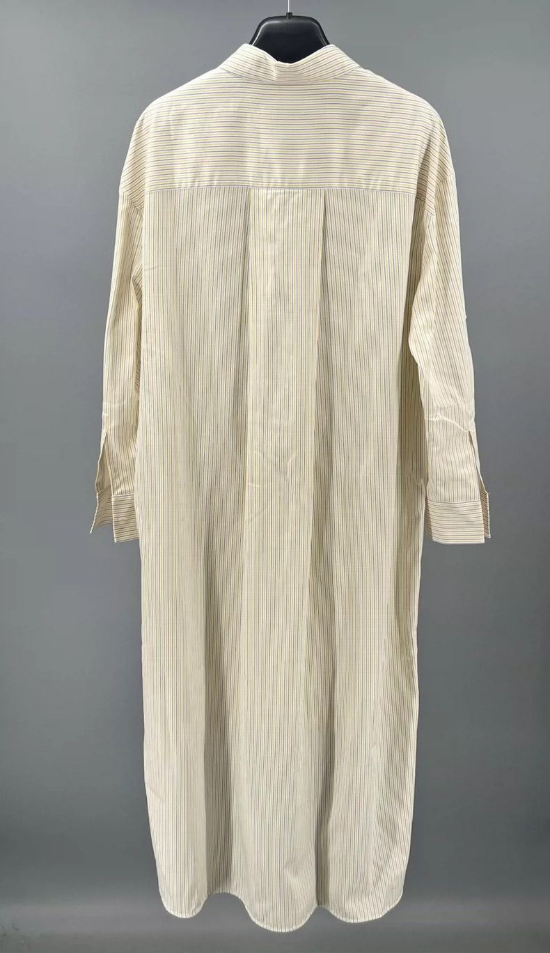 Loewe LOEWE Cotton yellow striped long sleeve embroidered dress Size XXS / US 00 / IT 34 - 4 Thumbnail