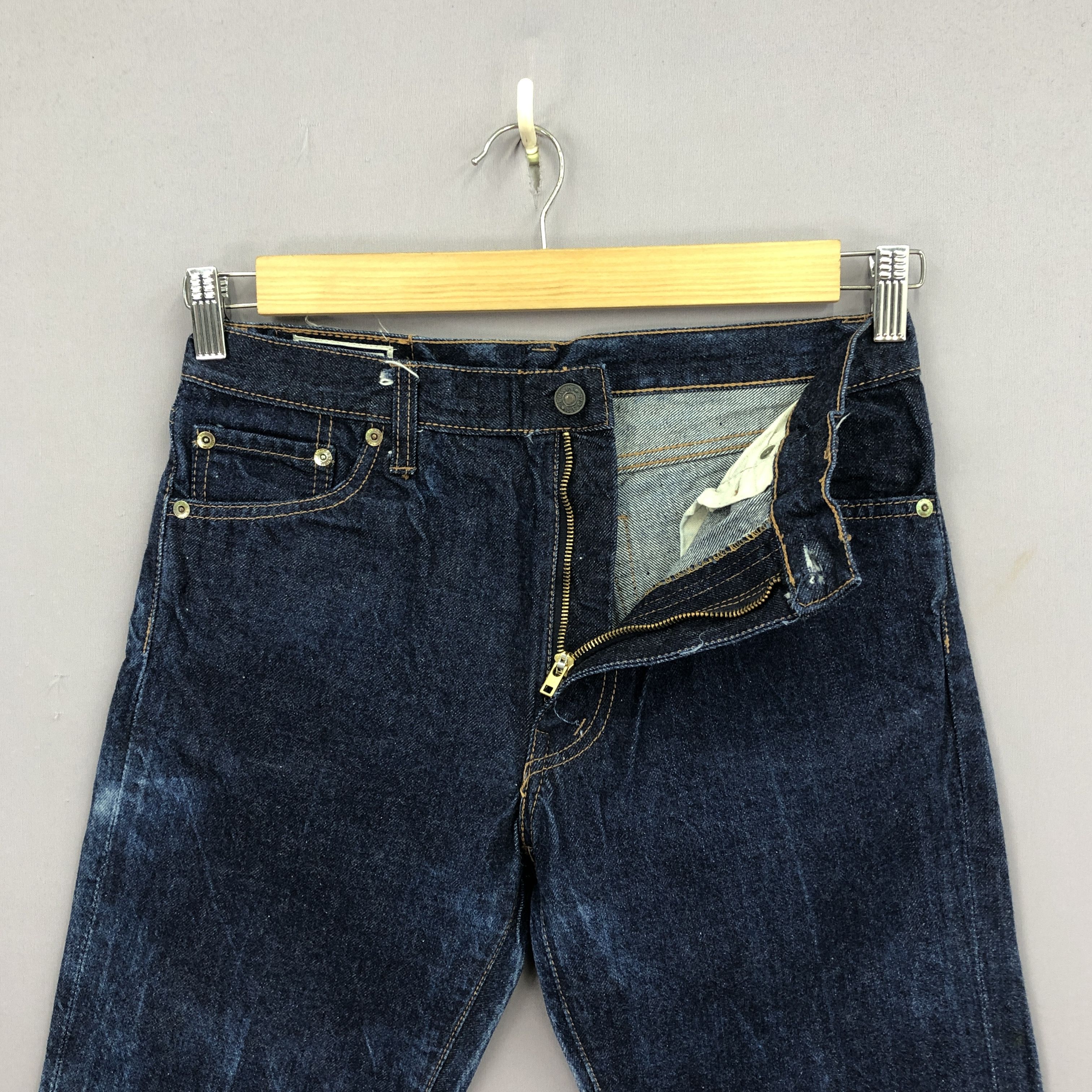 Japanese Brand Vintage 70s Edwin Flare Jeans Bootcut Wide Leg Denim GF30286 Size 24" / US 00 / IT 34 - 7 Thumbnail