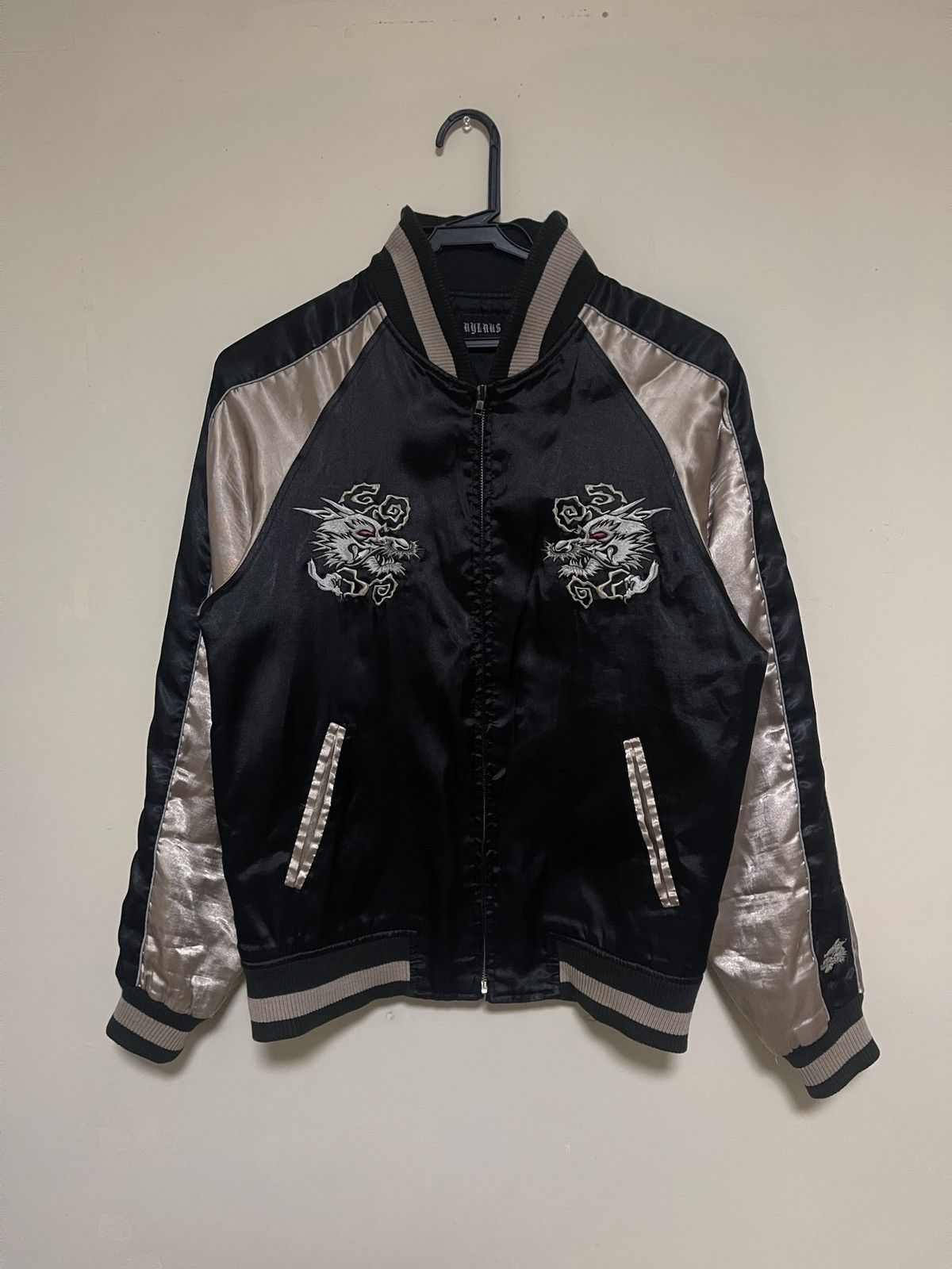 Japanese Brand NYLUKS Dragon embroidery Sukajan Black gold vtg Size US M / EU 48-50 / 2 - 2 Thumbnail