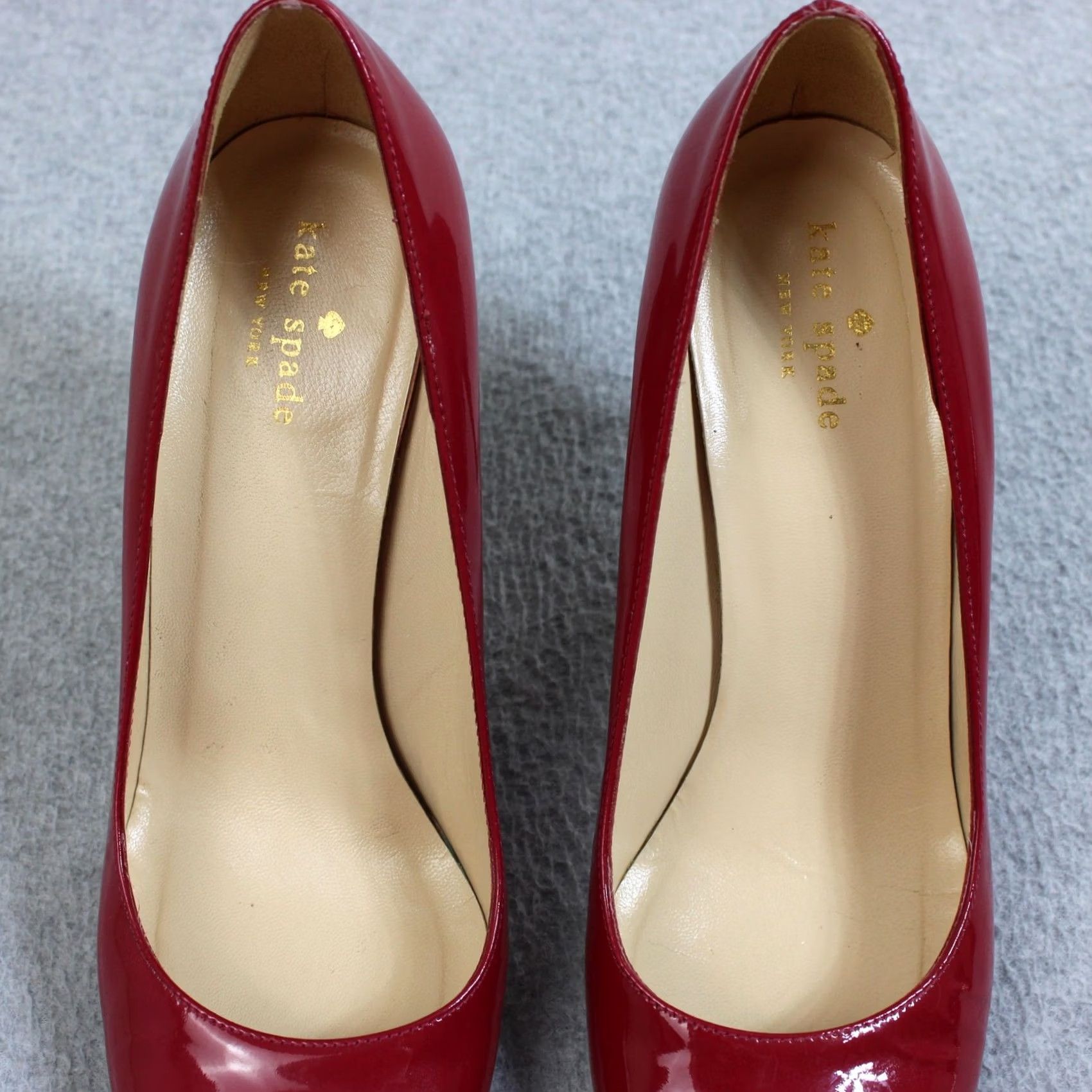 Vintage Kate Spade New York High Heels Red Patent Striped Pump Womens Size 9.5, 7.5, 9.5 EU, US Size US 10 / IT 40 - 3 Thumbnail