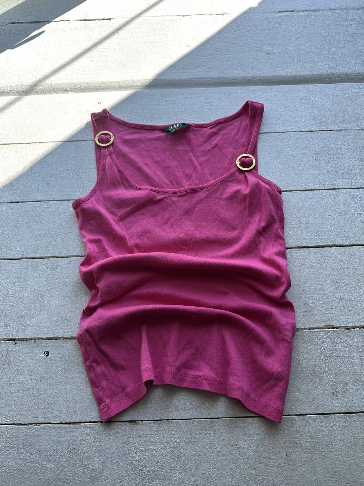 Vintage 🚨VNTG LAUREN RALPH LAUREN PINK TANK TOP CENTRAL LOGO Size M / US 6-8 / IT 42-44 - 1 Thumbnail