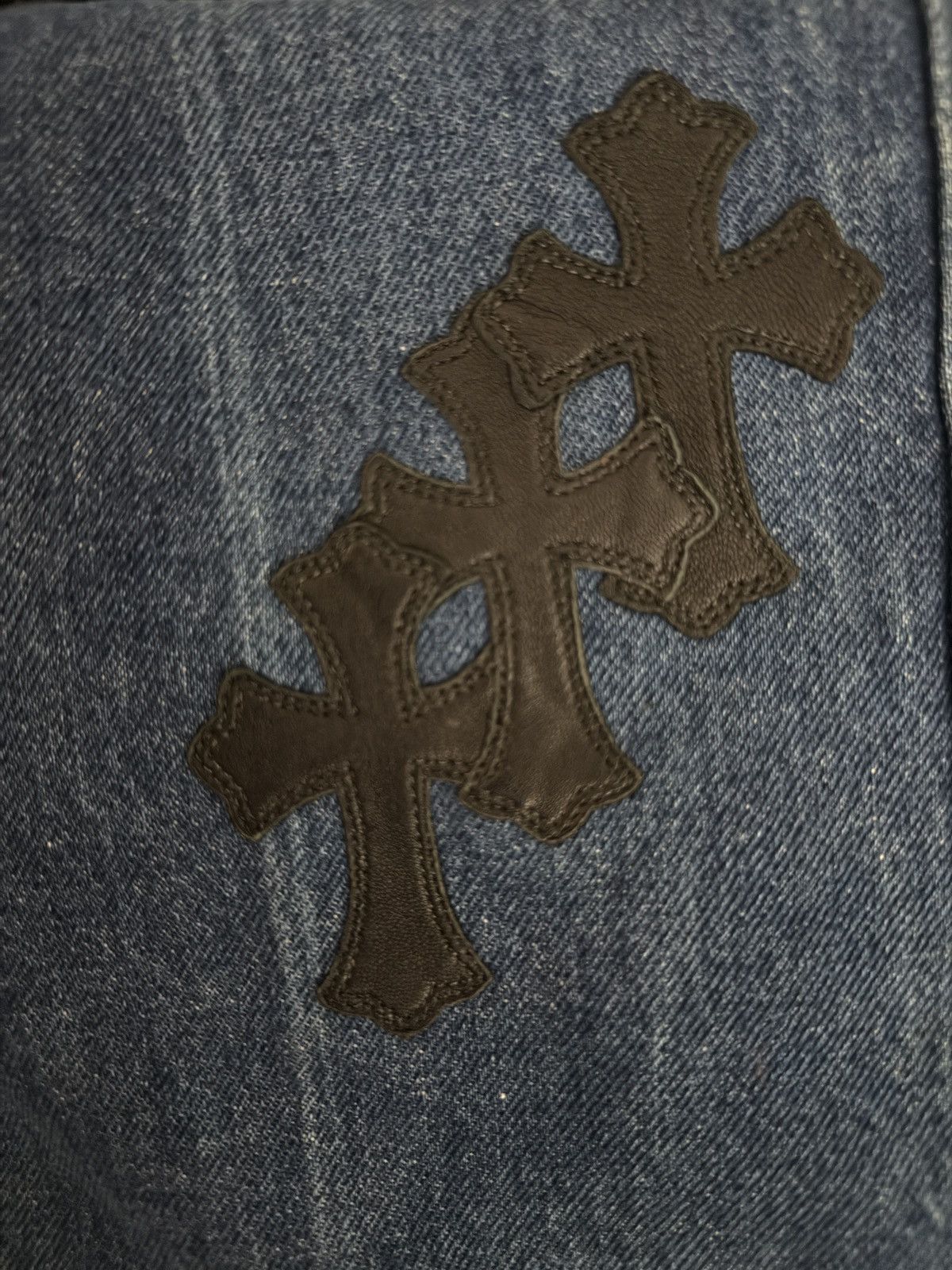 Chrome Hearts SUPER RARE! Chrome Hearts Levi's 517 Black Cross Patch Jeans Size US 33 - 17 Thumbnail