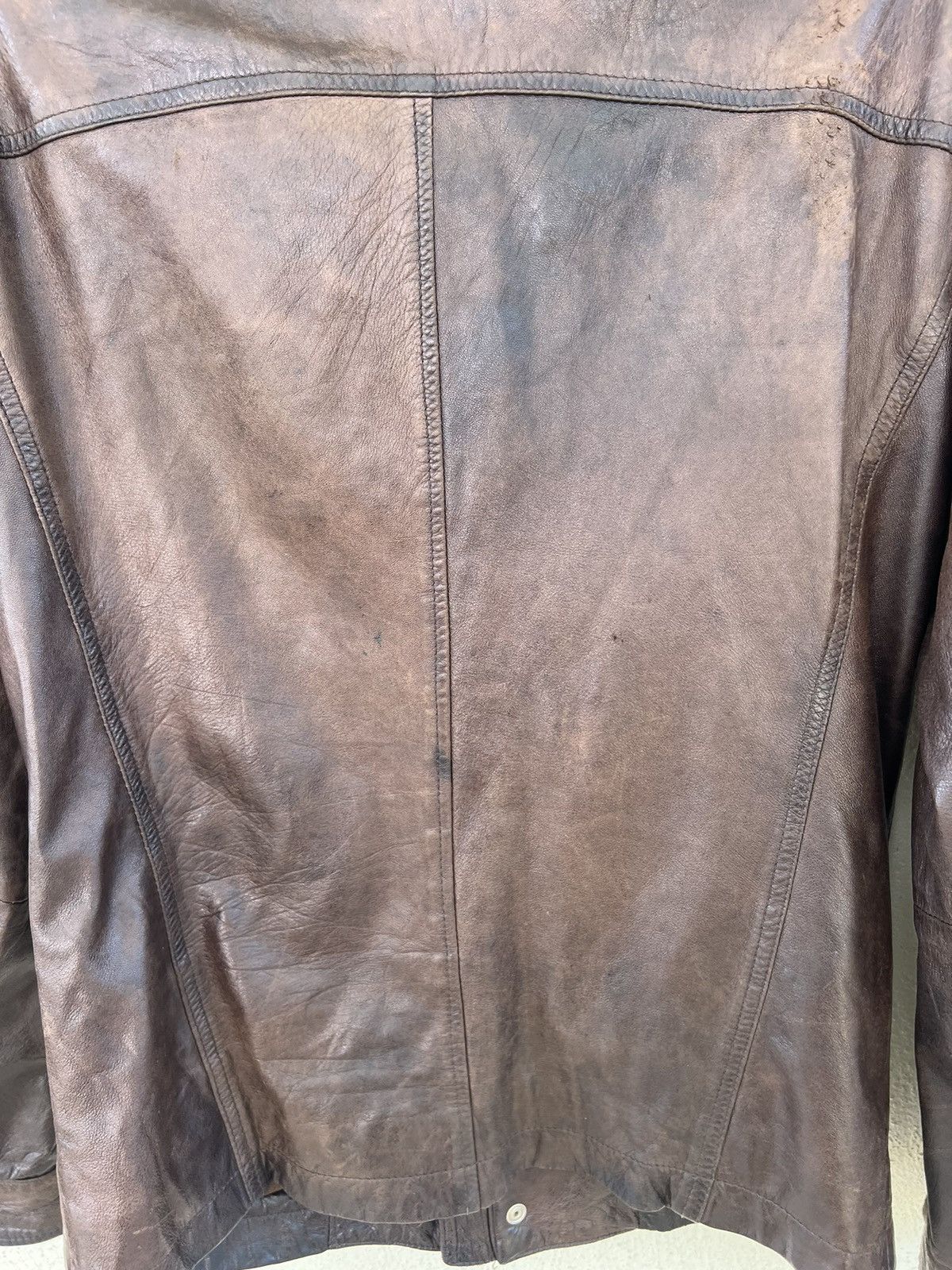 Lamborghini Vintage Tonino Lamborghini Patina Dark Brown Leather Jacket Size US M / EU 48-50 / 2 - 17 Thumbnail