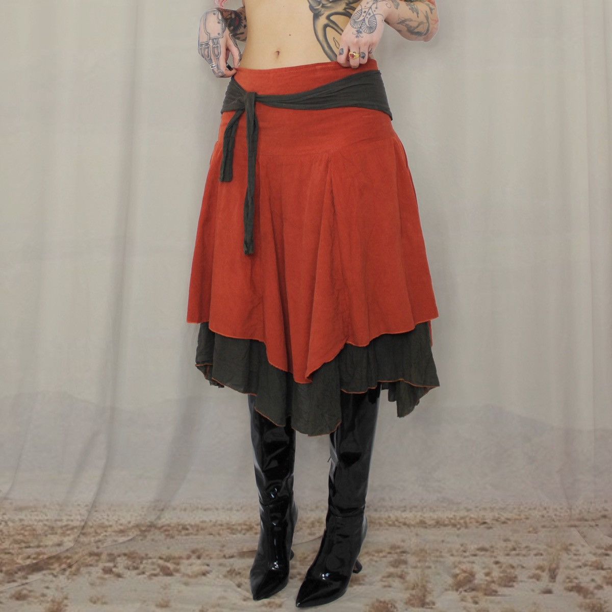 Other 🪗ORANGE MIDI SKIRT🪗 Size 30" / US 8 / IT 44 - 2 Thumbnail