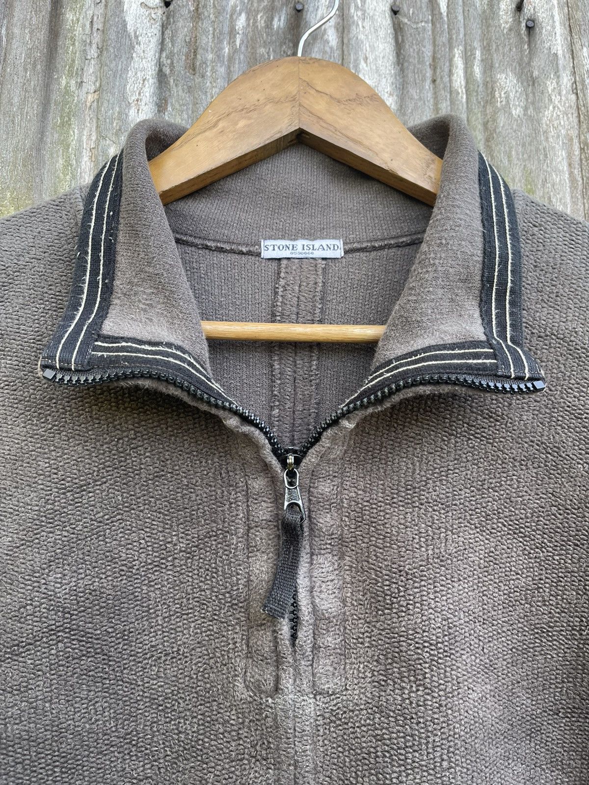 Stone Island Stone Island AW2003 Vintage Olive 1/4 Zip Sweater – L Size US L / EU 52-54 / 3 - 3 Thumbnail