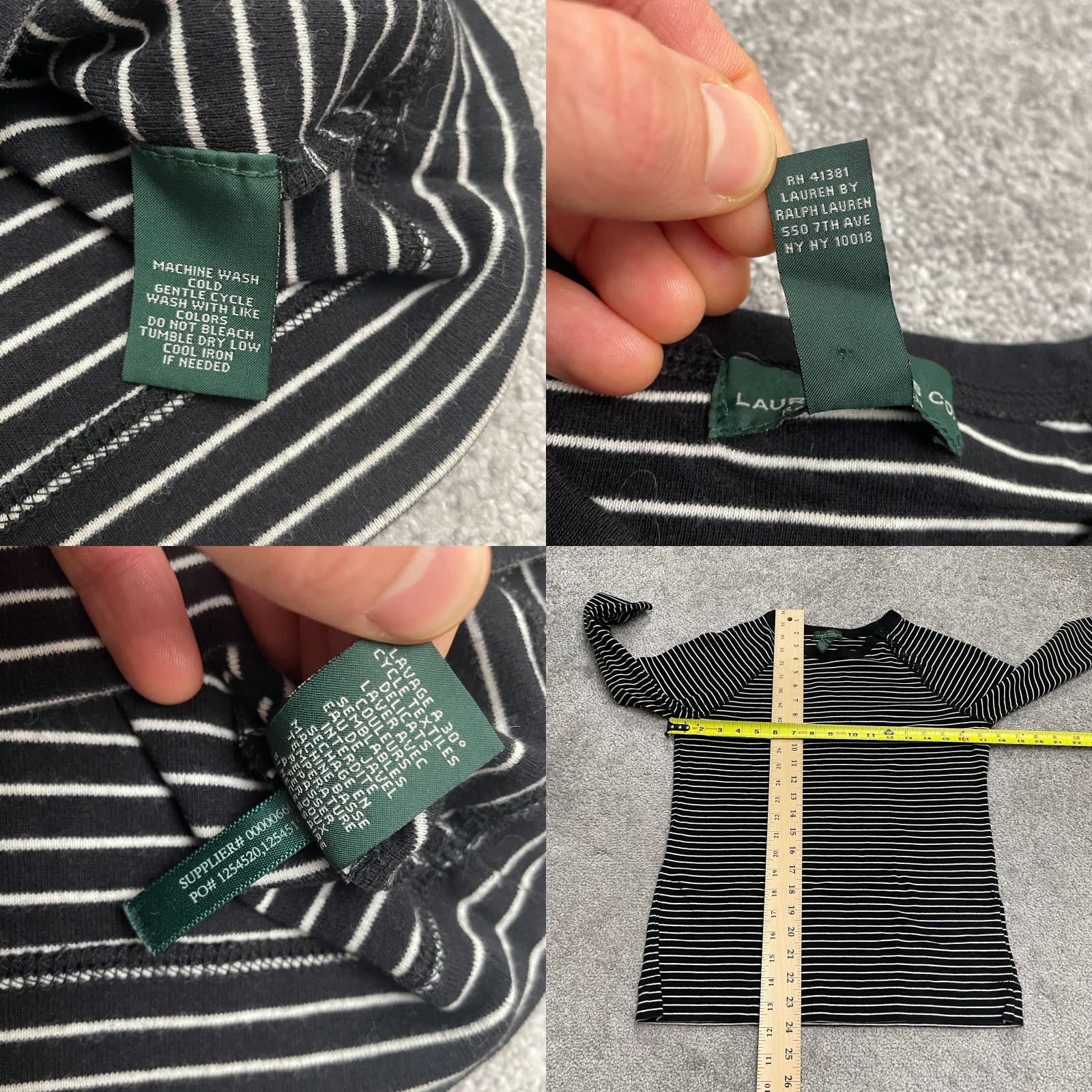 Ralph Lauren Ralph Lauren Shirt Womens Large White Black Striped Long Sleeve Top Size L / US 10 / IT 46 - 8 Thumbnail