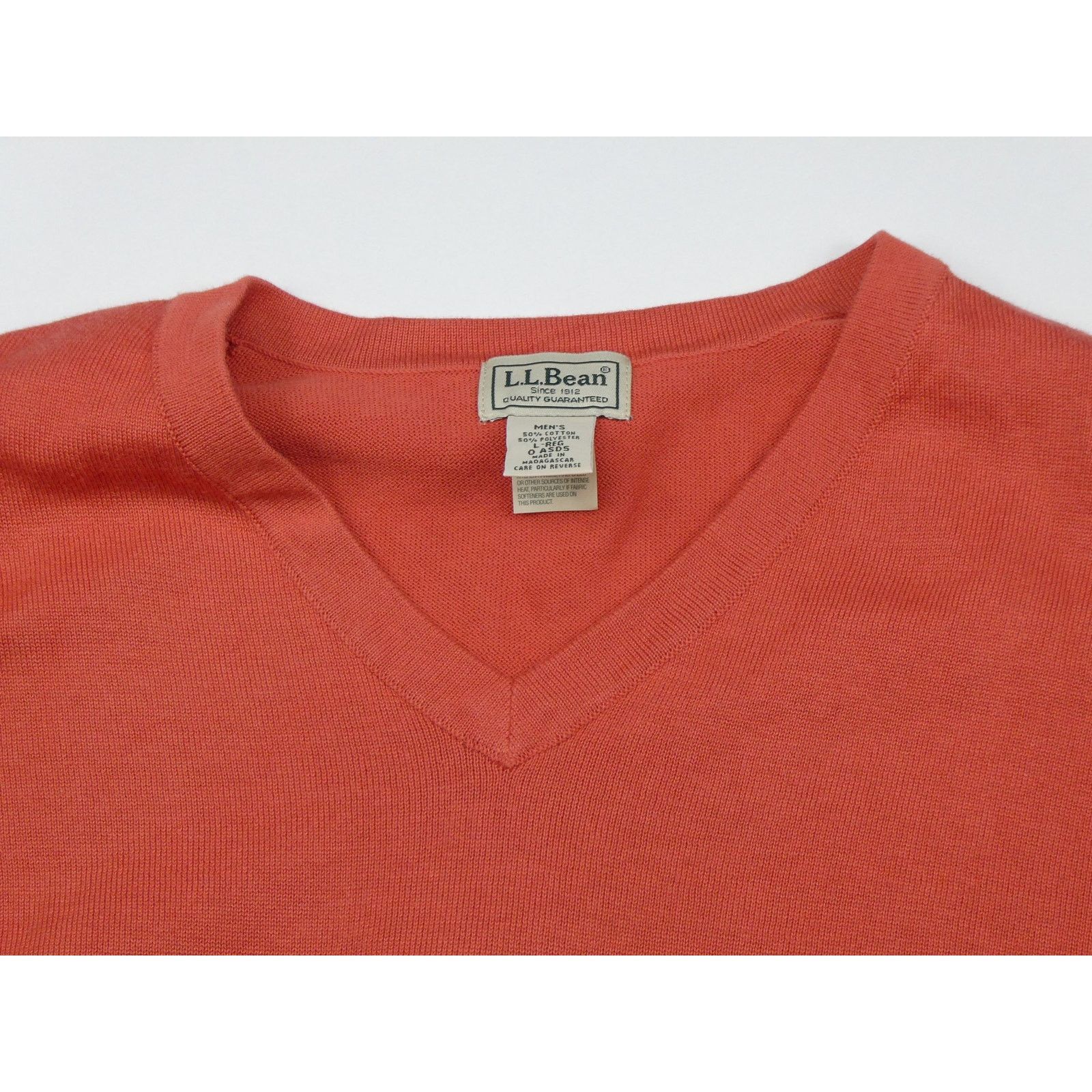 L.L. Bean LL Bean v-neck sweater, large, orange, new without tags Size US L / EU 52-54 / 3 - 3 Thumbnail