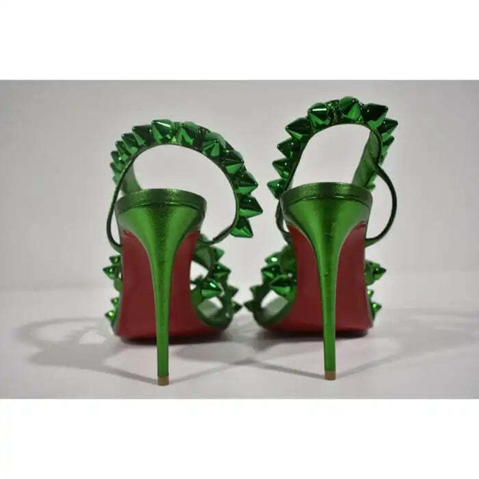 Christian Louboutin Spikita Strap 100 Spinach Green Strap Sandal Heel Pump 35.5 Size US 5.5 / IT 35.5 - 11 Thumbnail