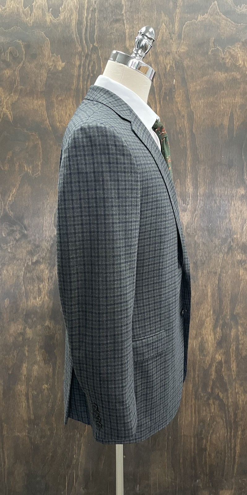 Ermenegildo Zegna Small Check Print Two-Button Jacket Size 44L - 6 Thumbnail