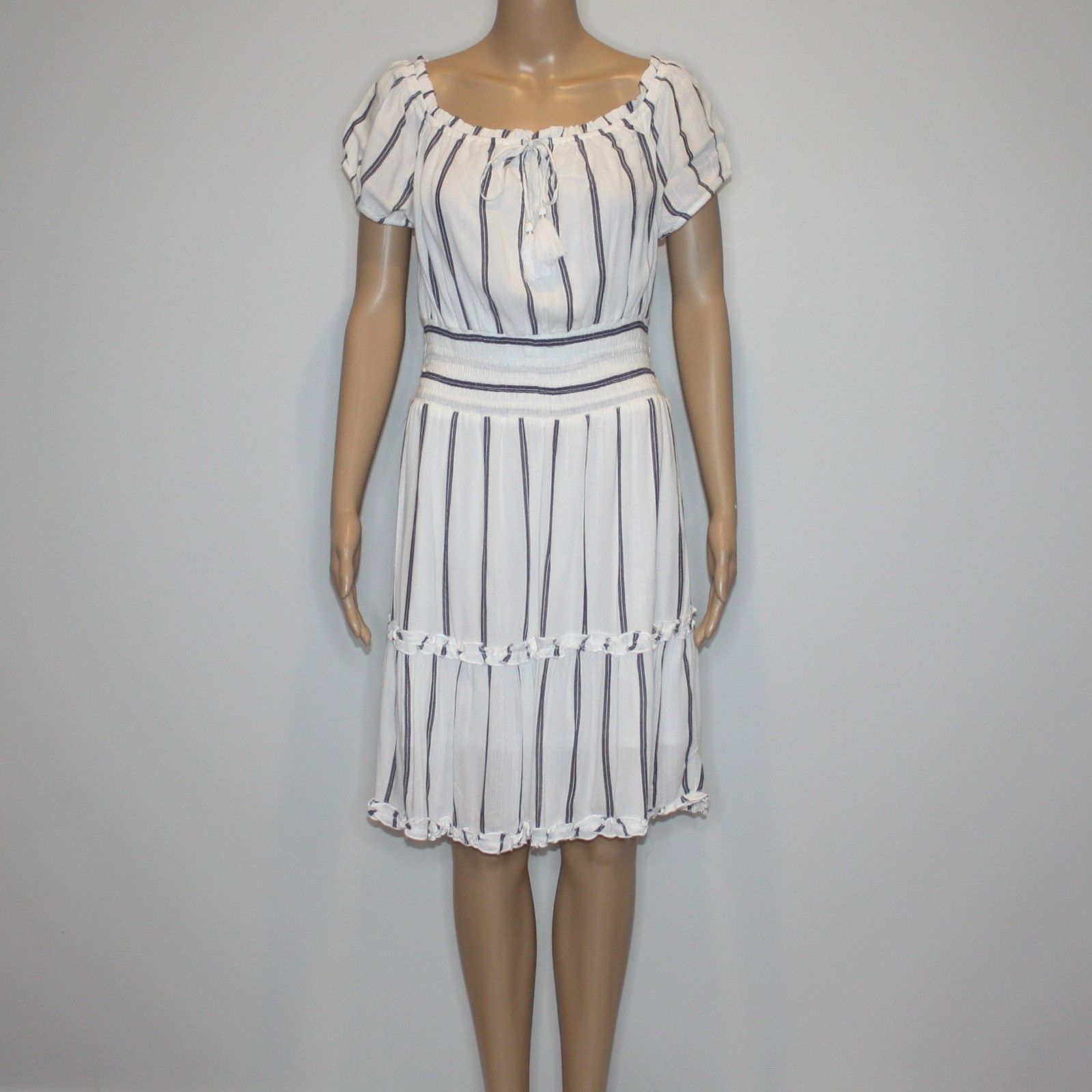 American Eagle Outfitters Striped Off the Shoulder Dress in size L NWT Size L / US 10 / IT 46 - 3 Thumbnail