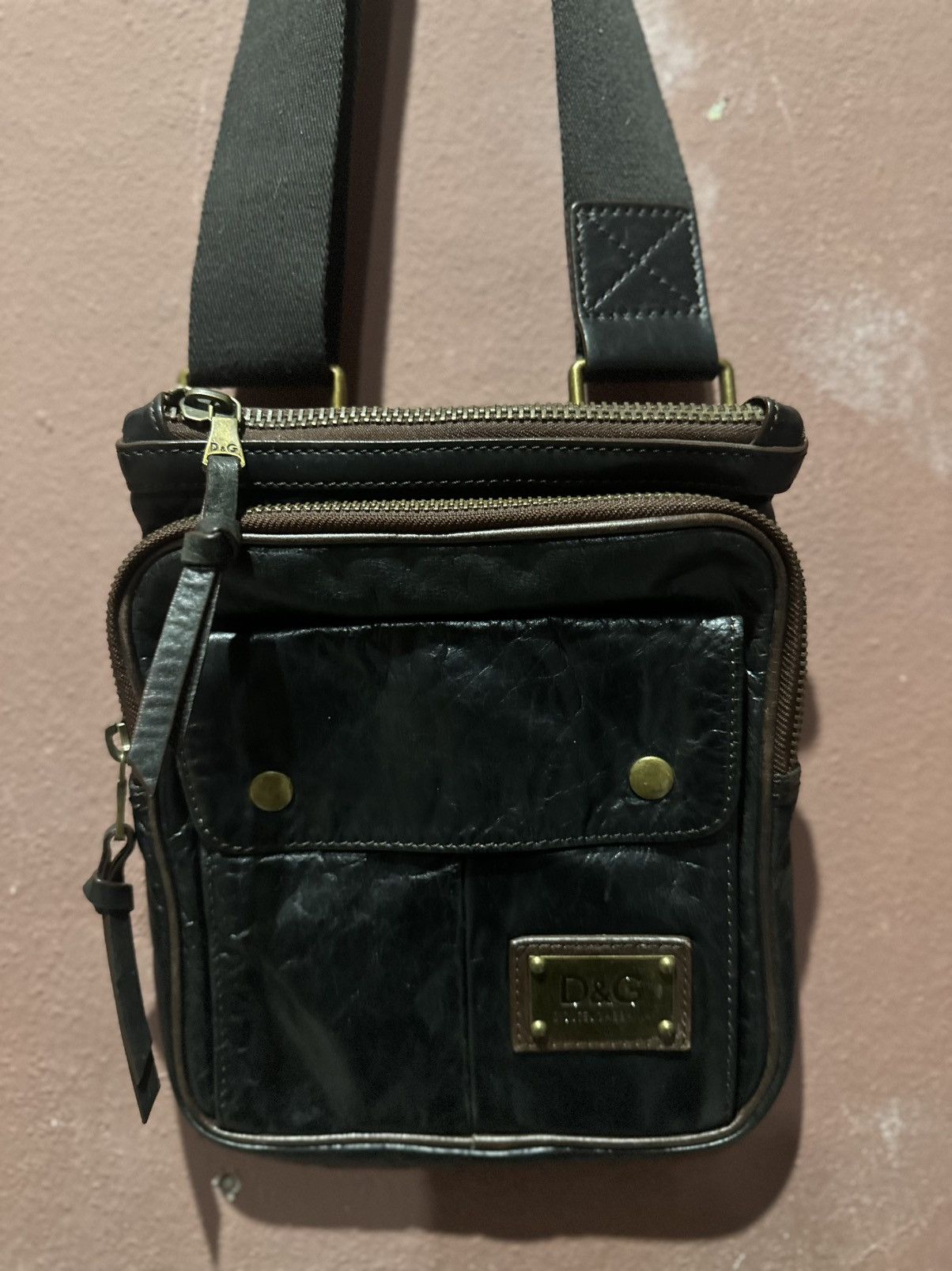 Dolce & Gabbana D&G Mens Black Leather Crossbody Bag Size ONE SIZE - 5 Thumbnail